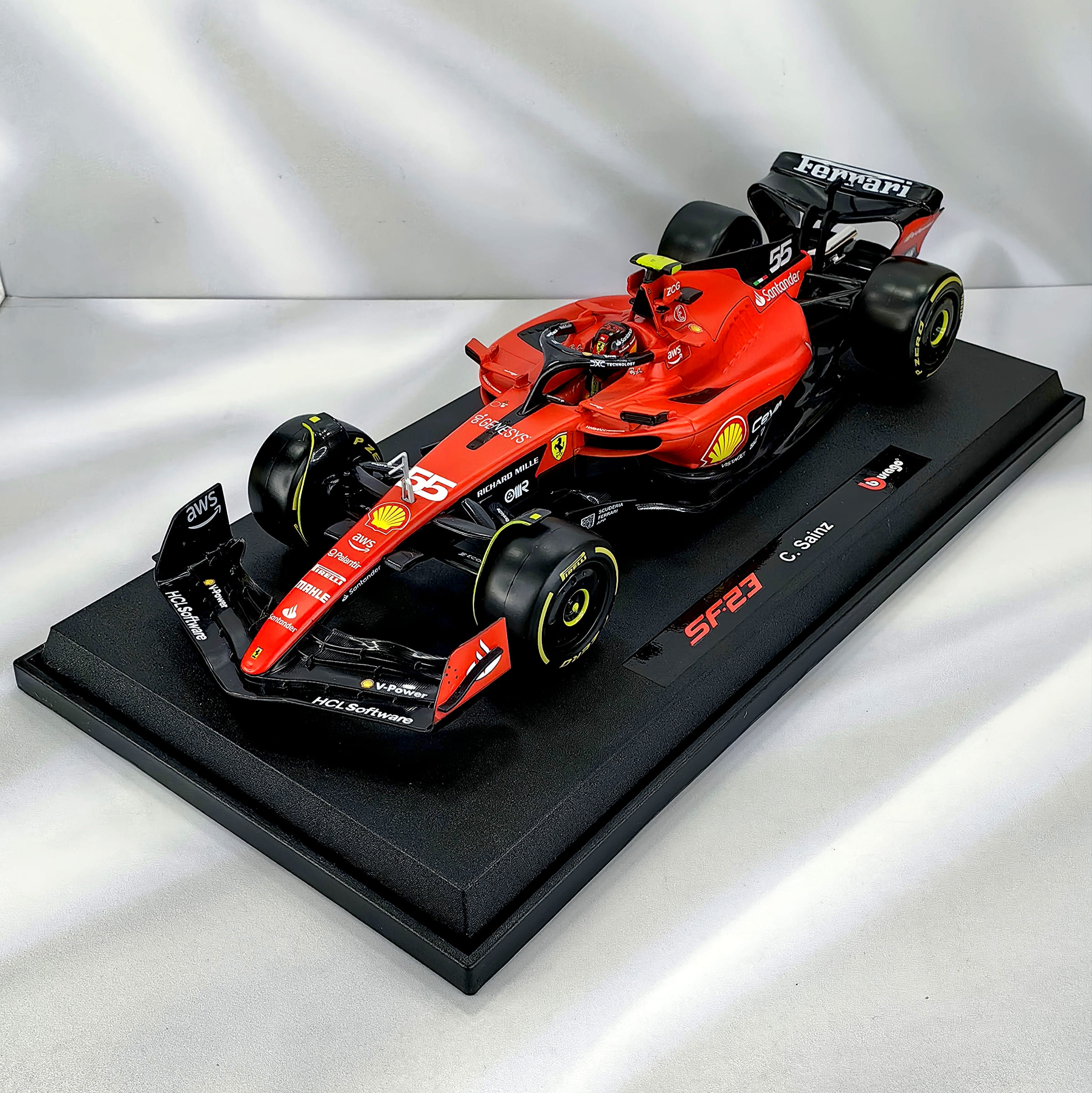 Ferrari SF-23 2023 #55 Carlos Sainz Caja Normal Burago 1:18