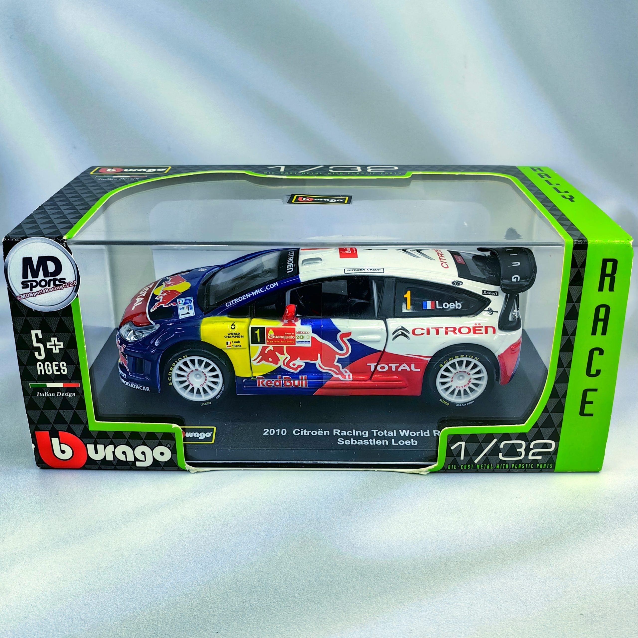 Citroen Racing Total WRC 2010 #1 Sebastien Loeb Caja Acrilica Burago 1:32