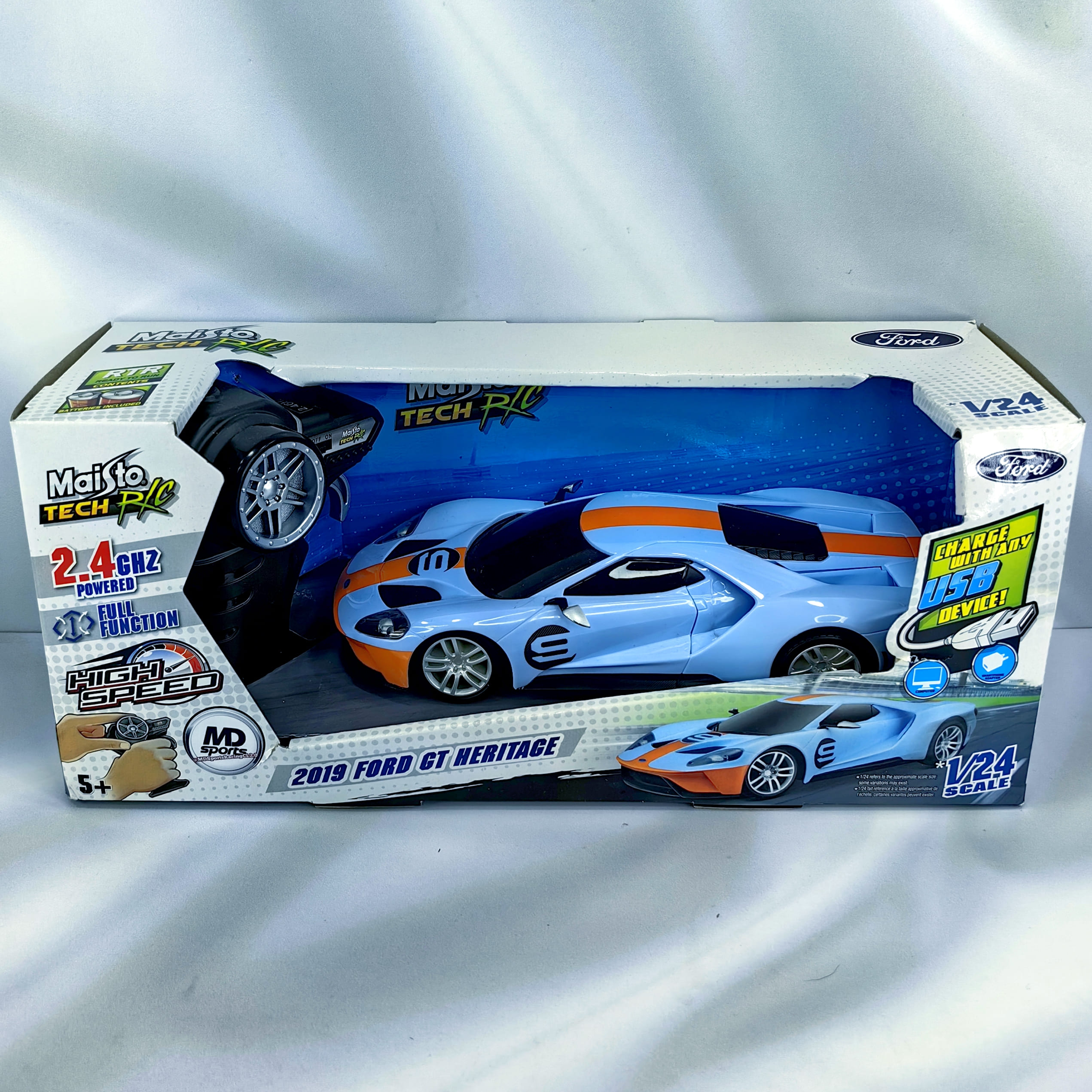 Ford GT Heritage 2019 Gulf Design Maisto 1:24 Control Remoto