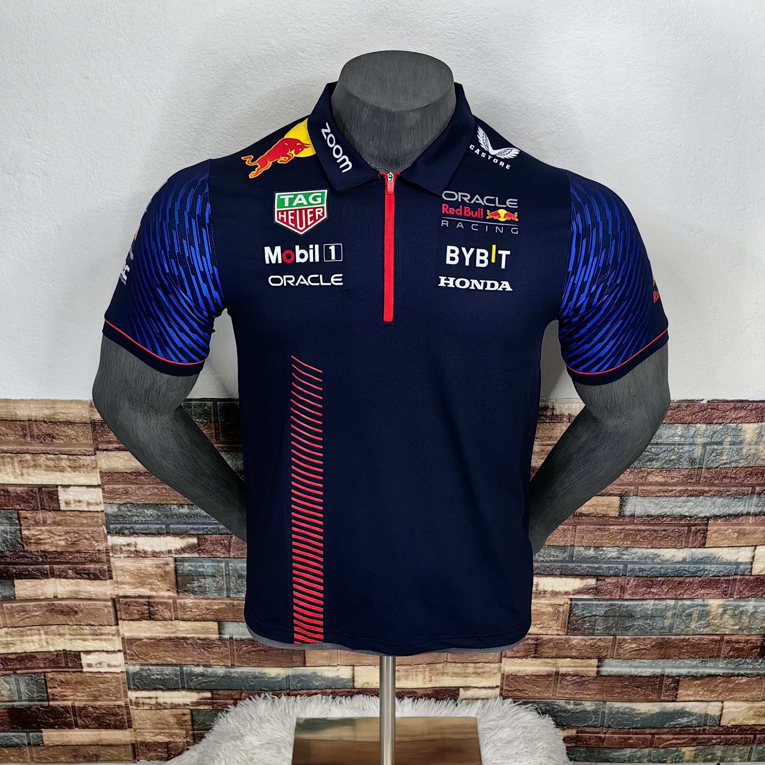 Polera Polo CASTORE Oficial Oracle RedBull Racing Team 2023 Azul