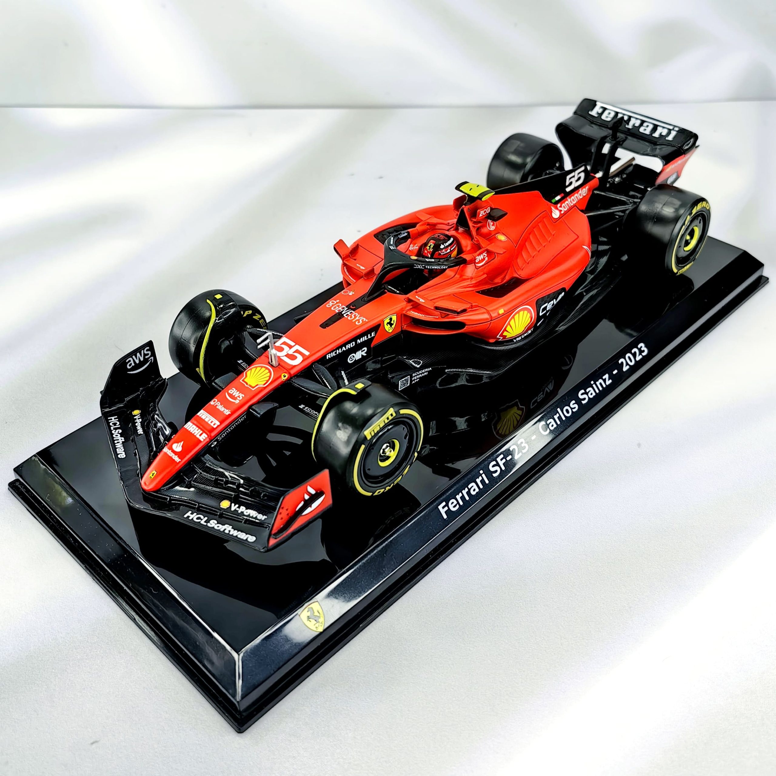 Ferrari SF-23 2023 #55 Carlos Sainz Caja Acrilica Burago 1:24