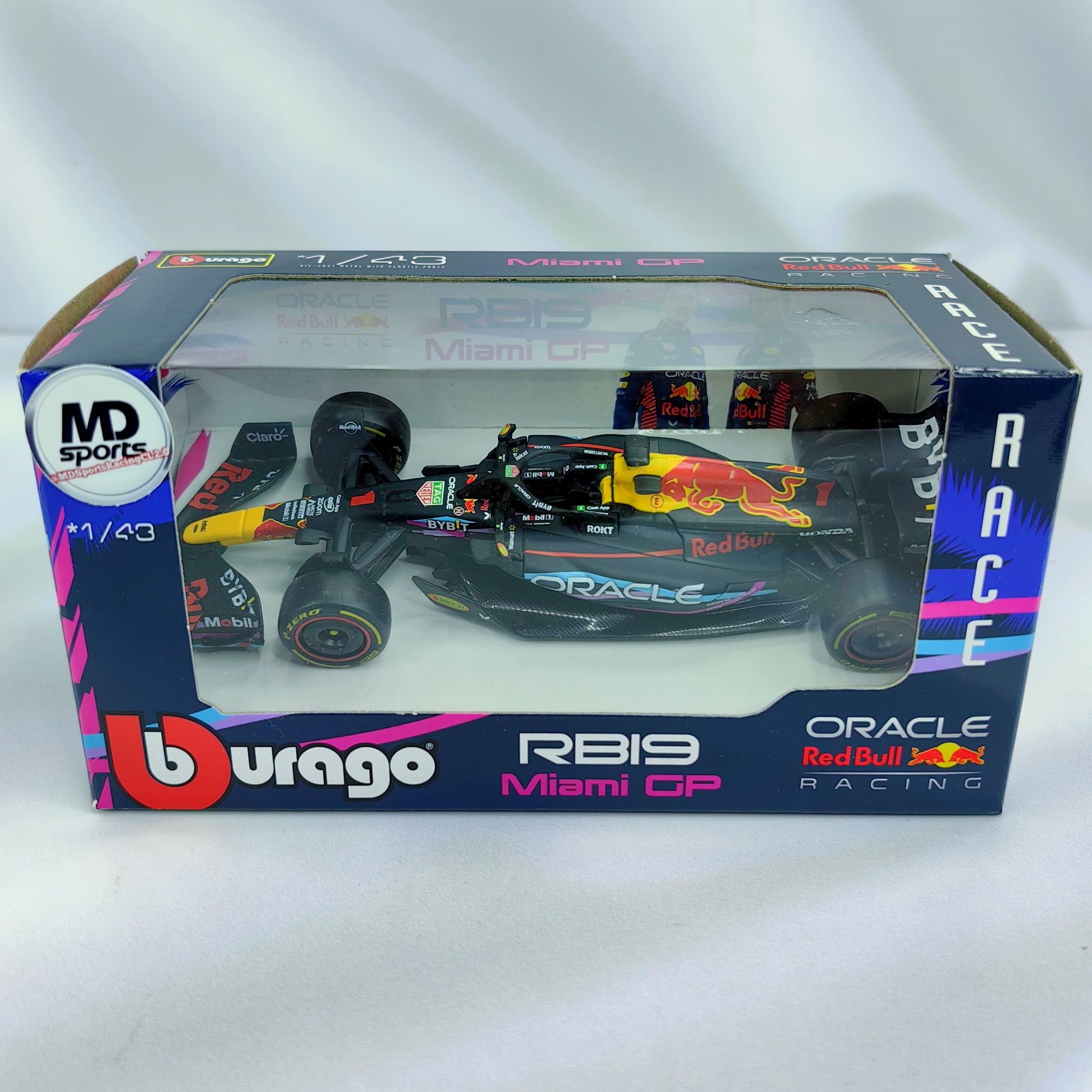 RedBull RB19 Miami GP 2023 #1 Max Verstappen Caja Normal Burago 1:43