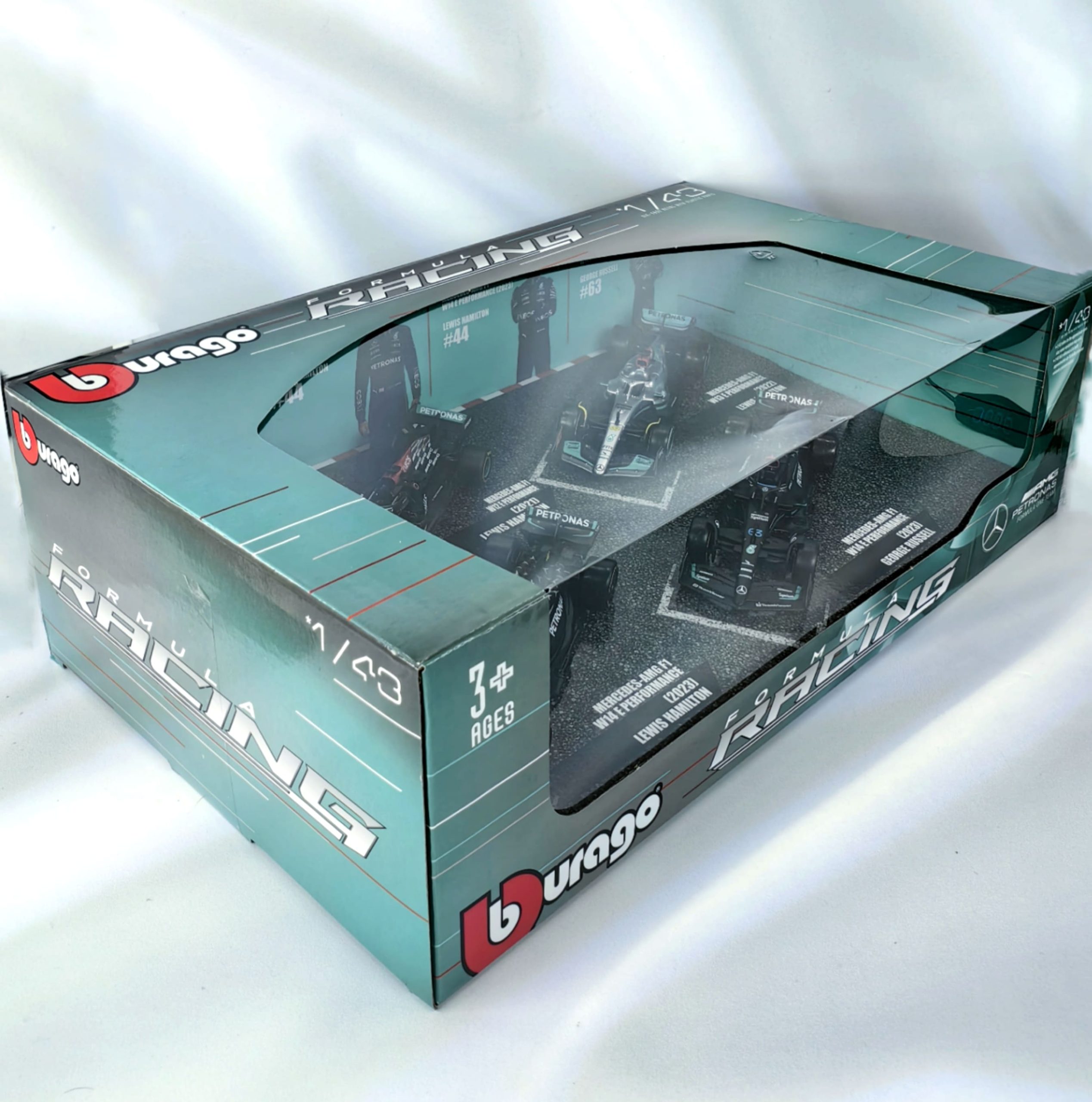 Set Autos Formula 1 Mercedes AMG Caja Normal Burago 1:43