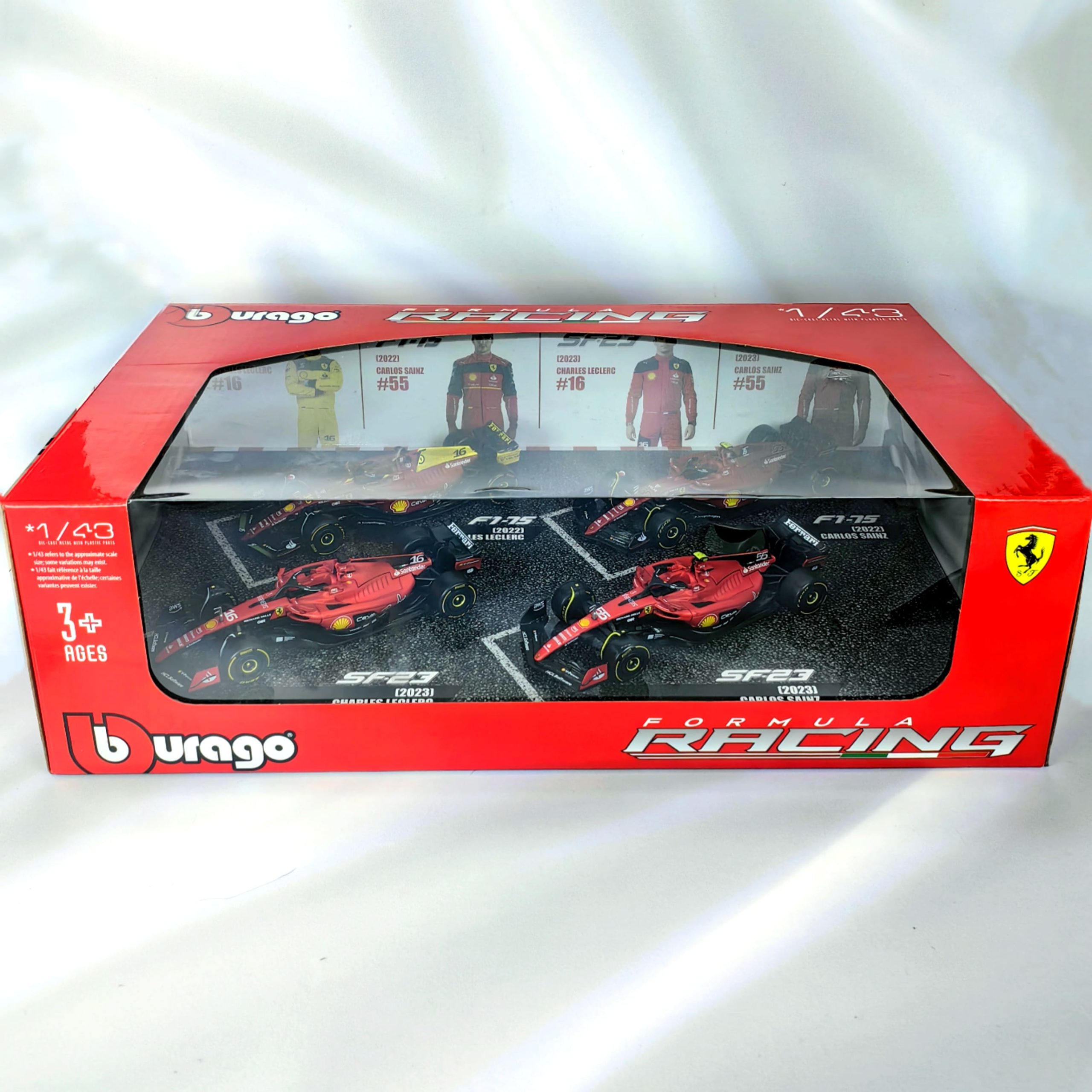 Set Autos Formula 1 Scuderia Ferrari Caja Normal Burago 1:43