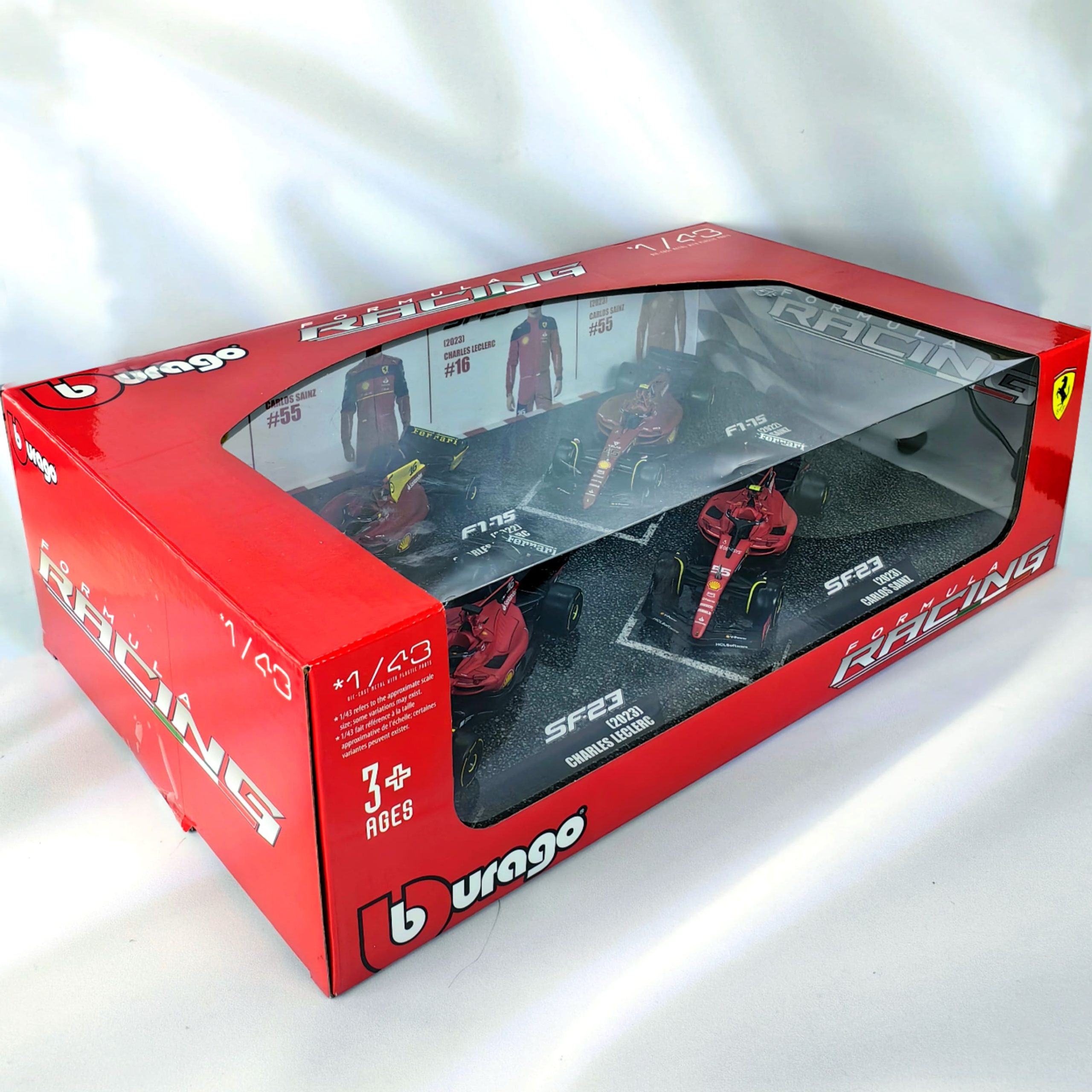 Set Autos Formula 1 Scuderia Ferrari Caja Normal Burago 1:43