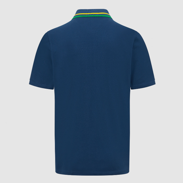 Polera Polo Ayrton Senna Logo Oficial Azul