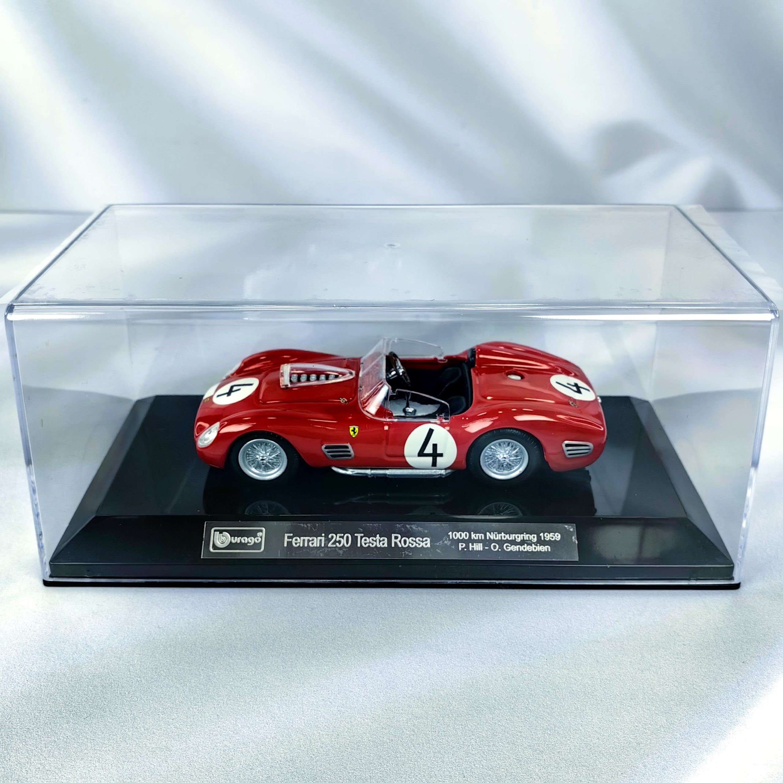 Ferrari 250 Testa Rossa 1000km Nurburgring 1959 #4 Caja Acrilica Burago 1:43