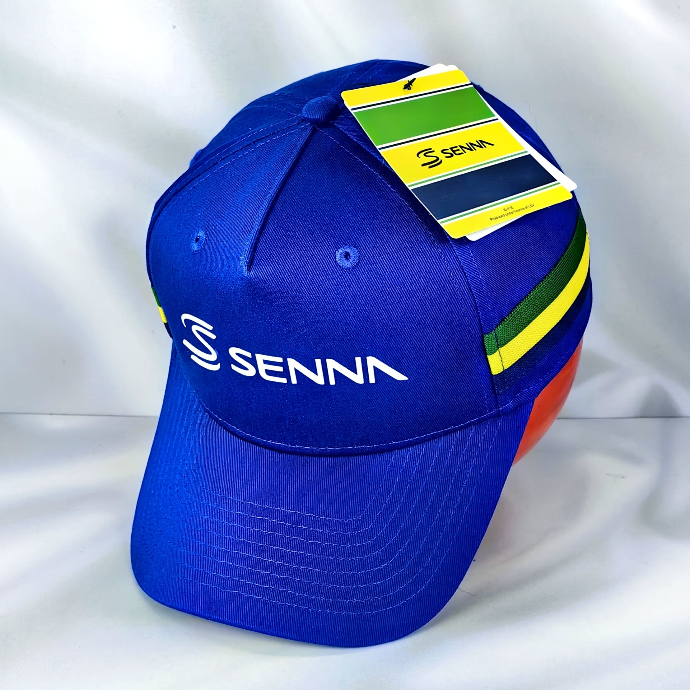 Gorro Jockey Oficial Ayrton Senna Colección SYT Stripes Azul