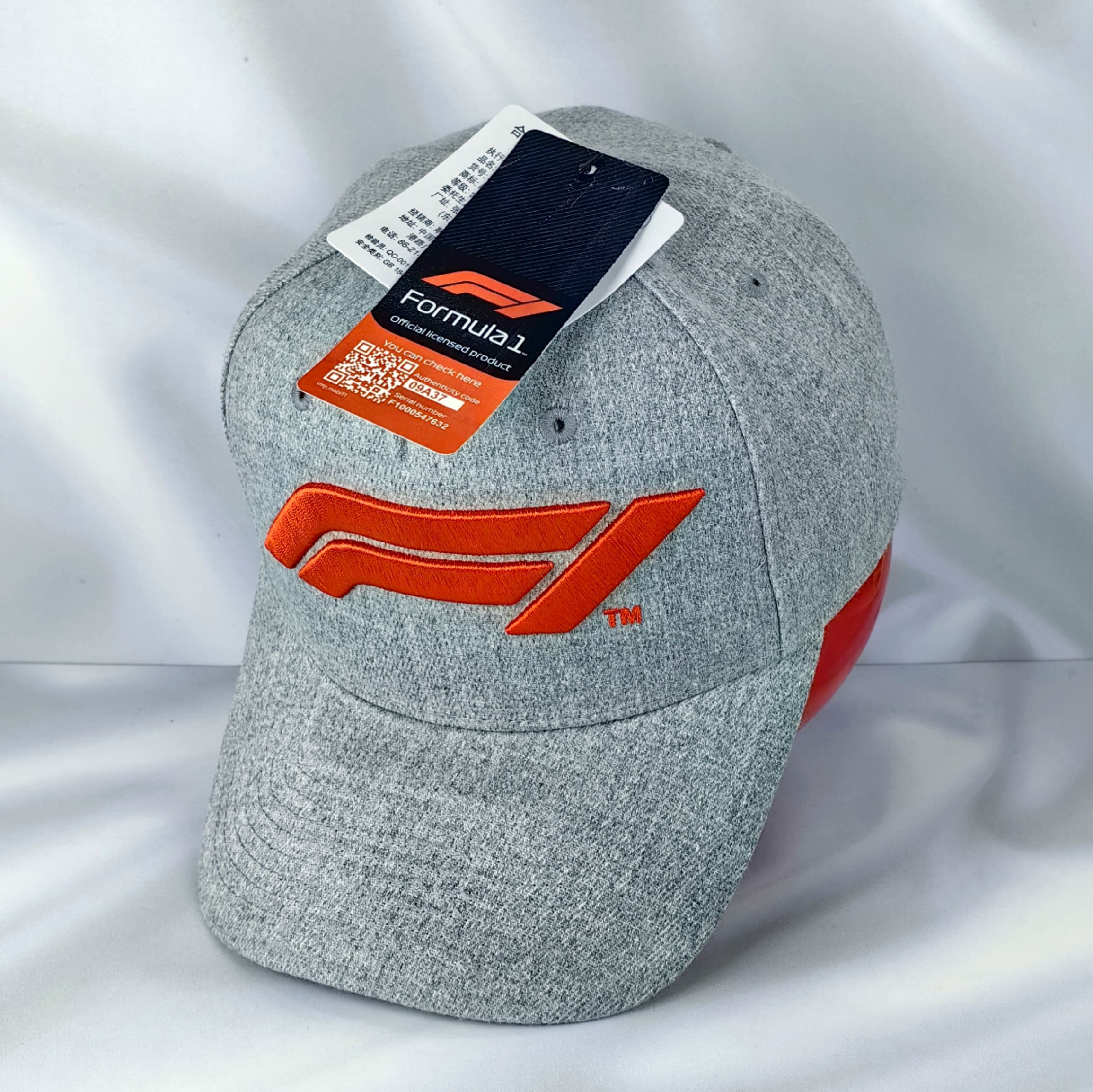 Gorro Oficial Formula 1 Logotipo Bordado F1 3D Gris