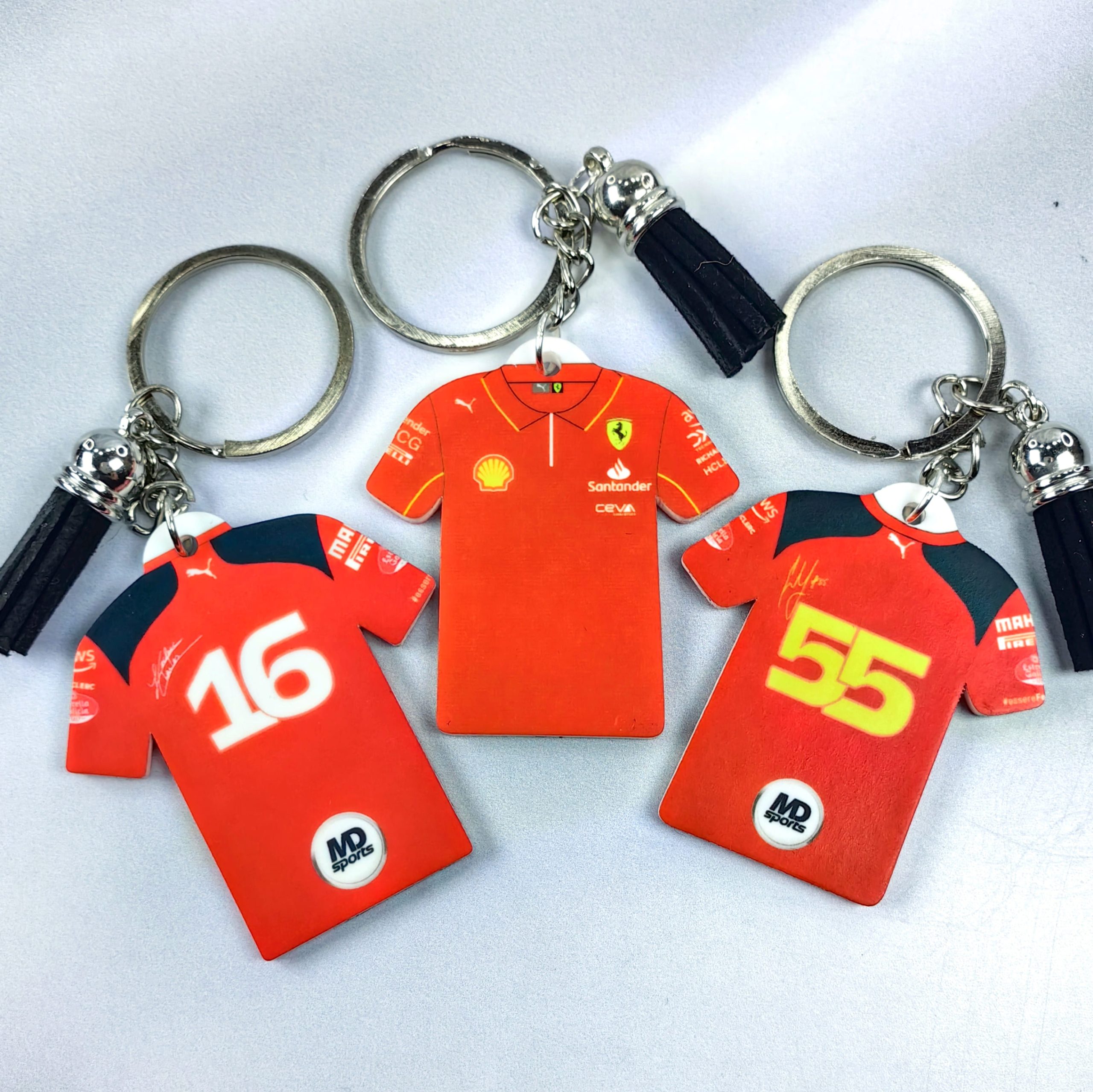 Pack 3 Llaveros Polera Ferrari 2023 & 2024