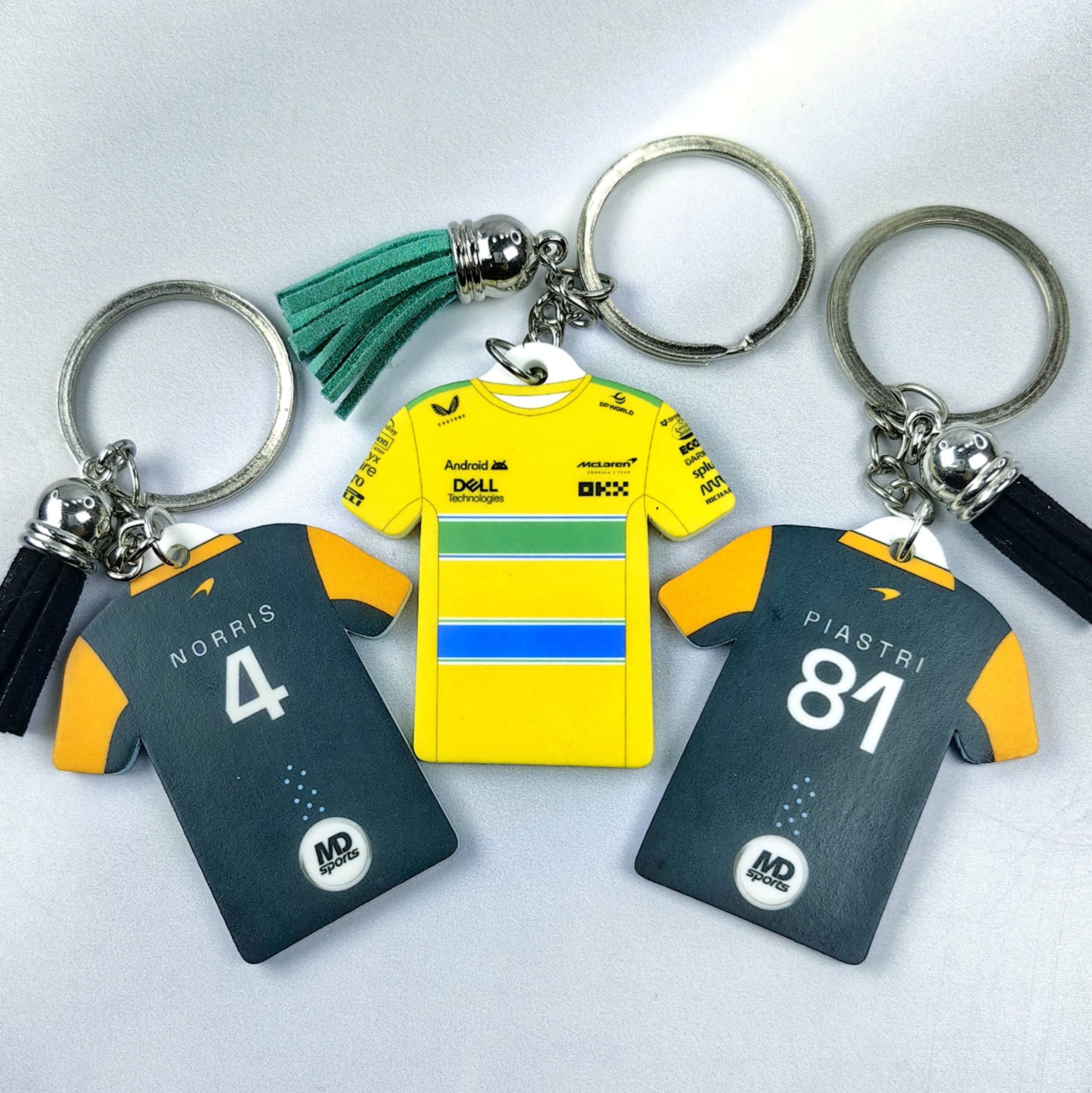 Pack 3 Llaveros Polera Mclaren 2023 & 2024