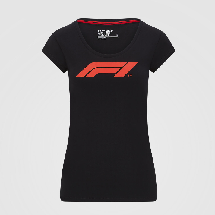 Polera Mujer Oficial Formula 1 Logo Estampado Negro