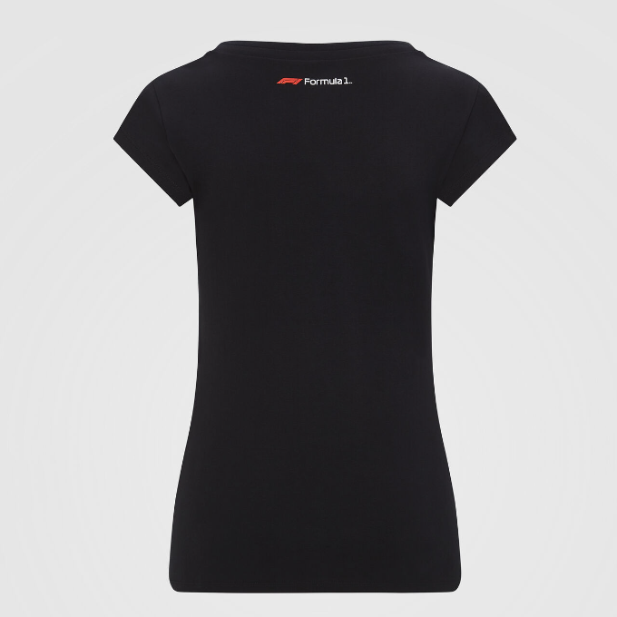 Polera Mujer Oficial Formula 1 Logo Estampado Negro