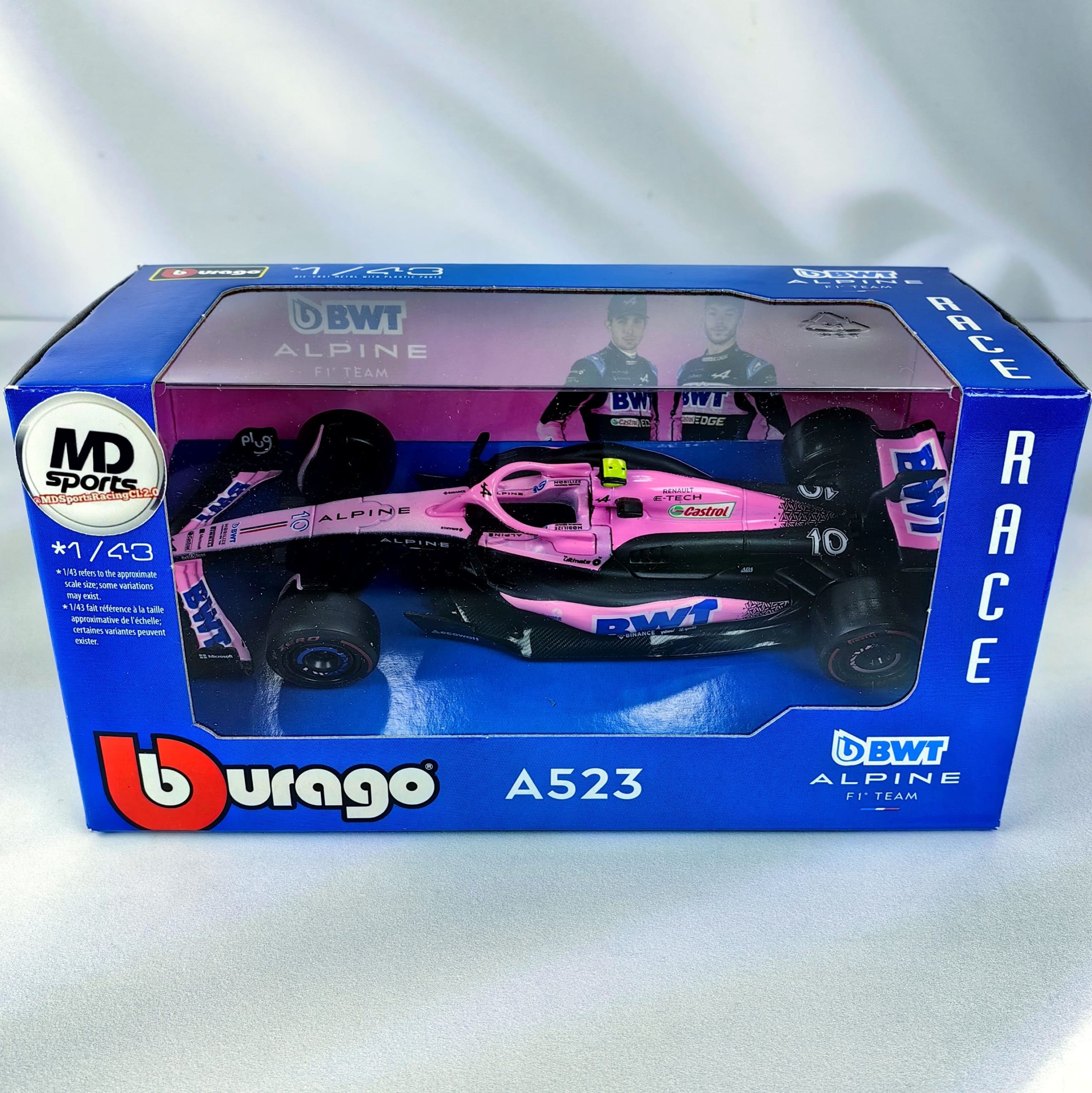 Alpine A523 Rosa 2023 #10 Pierre Gasly Caja Normal Burago 1:43