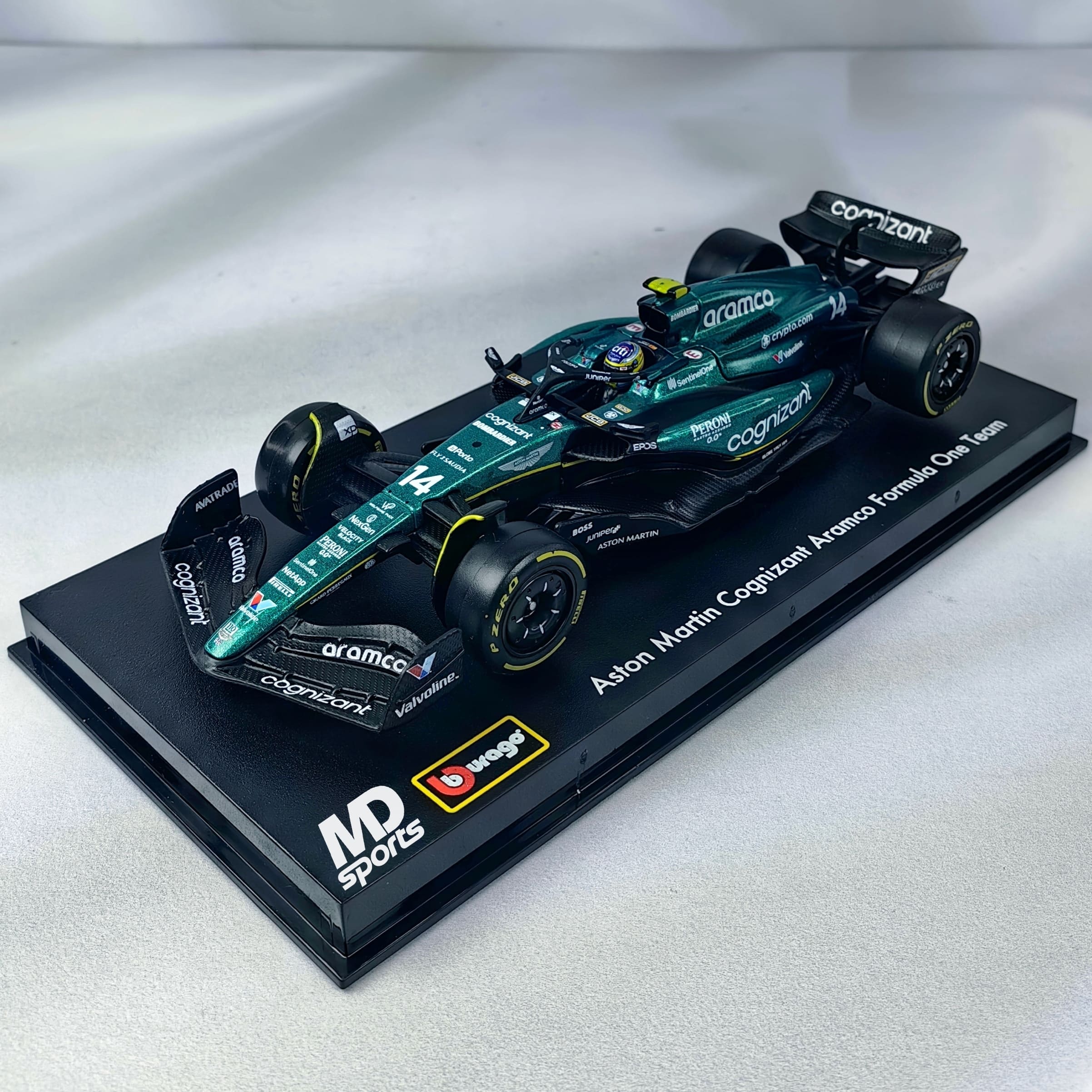 Aston Martin AMR23 2023 #14 Fernando Alonso Caja Acrilica Burago 1:43