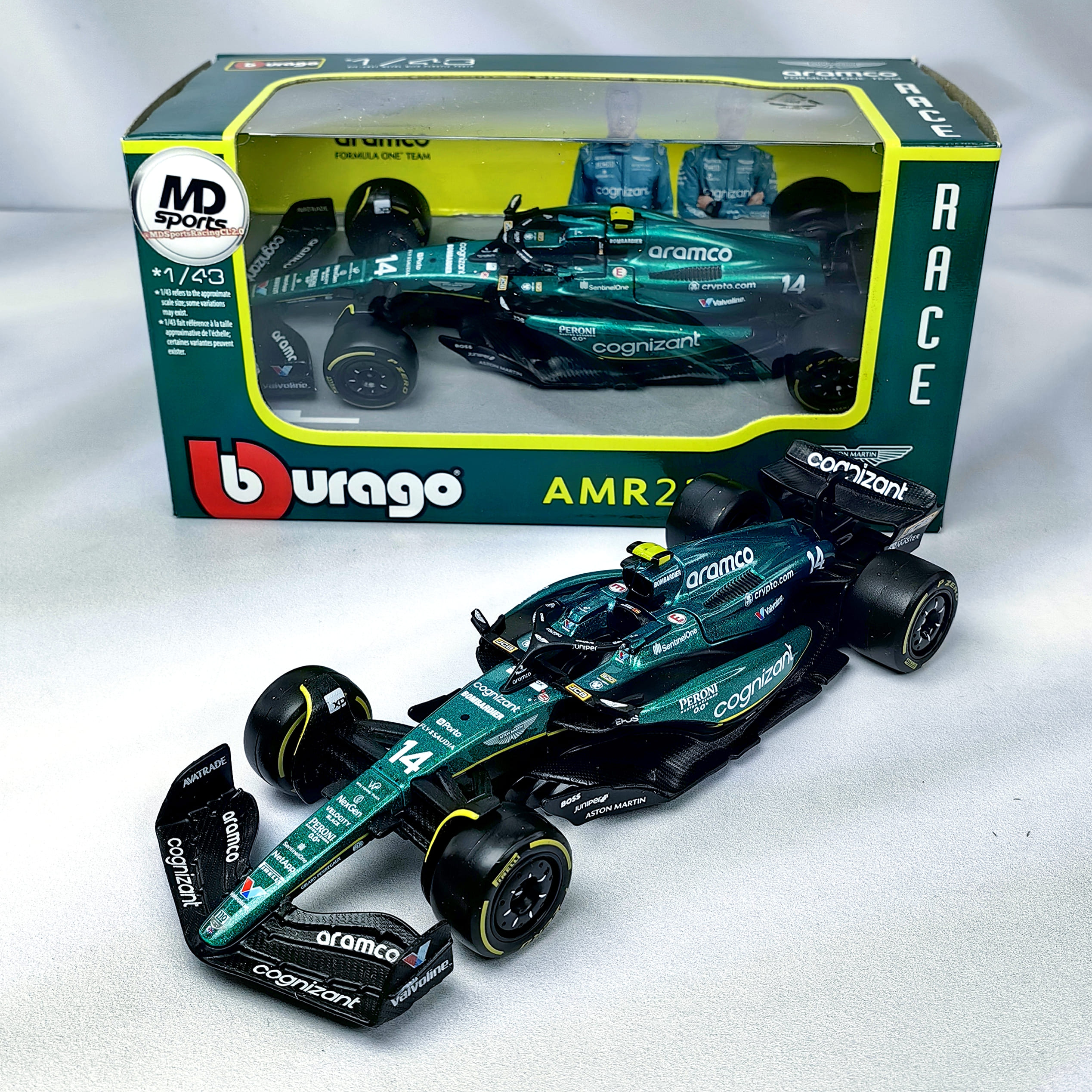 Aston Martin AMR23 2023 #14 Fernando Alonso Caja Normal Burago 1:43