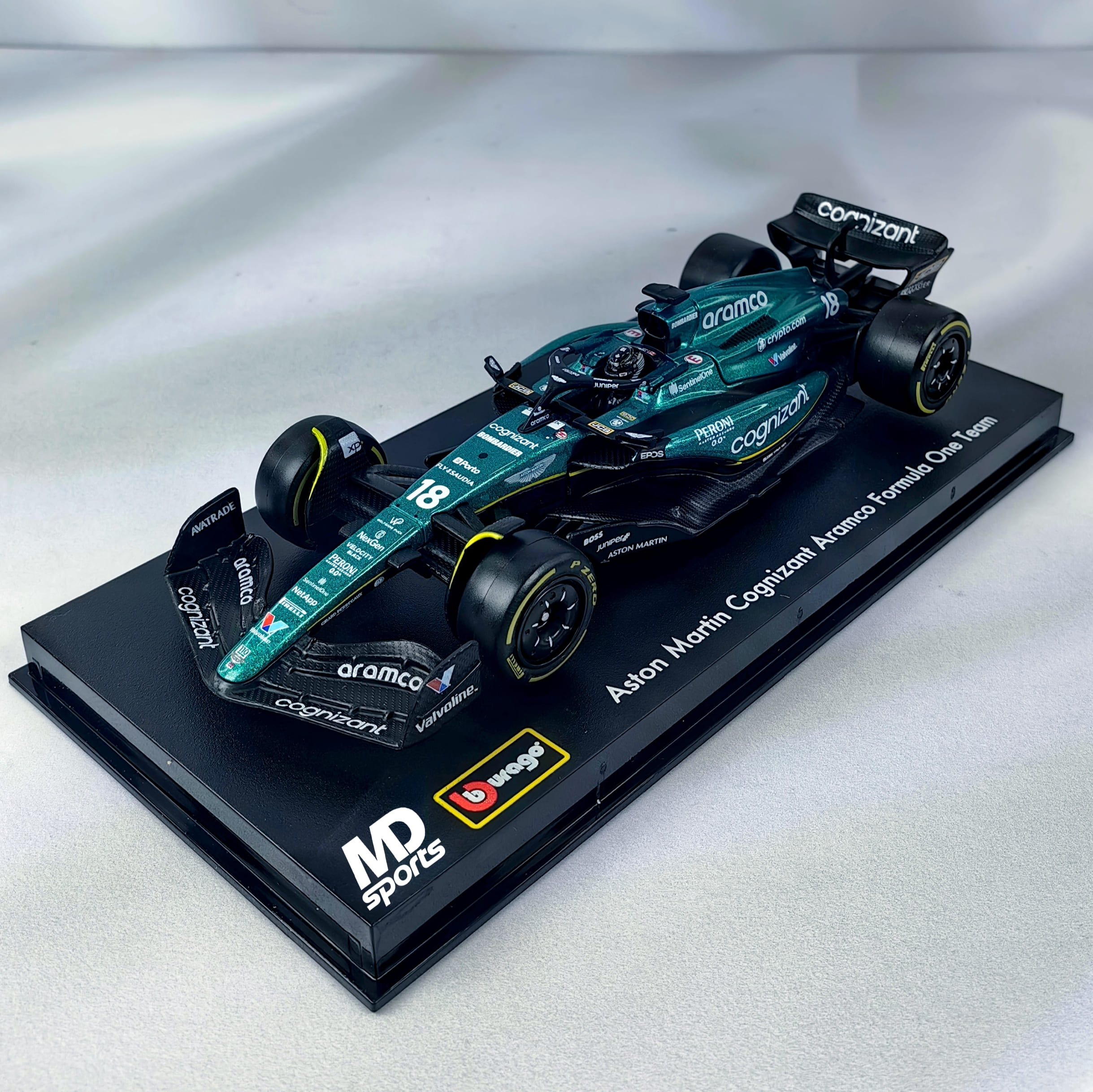 Aston Martin AMR23 2023 #18 Lance Stroll Caja Acrilica Burago 1:43