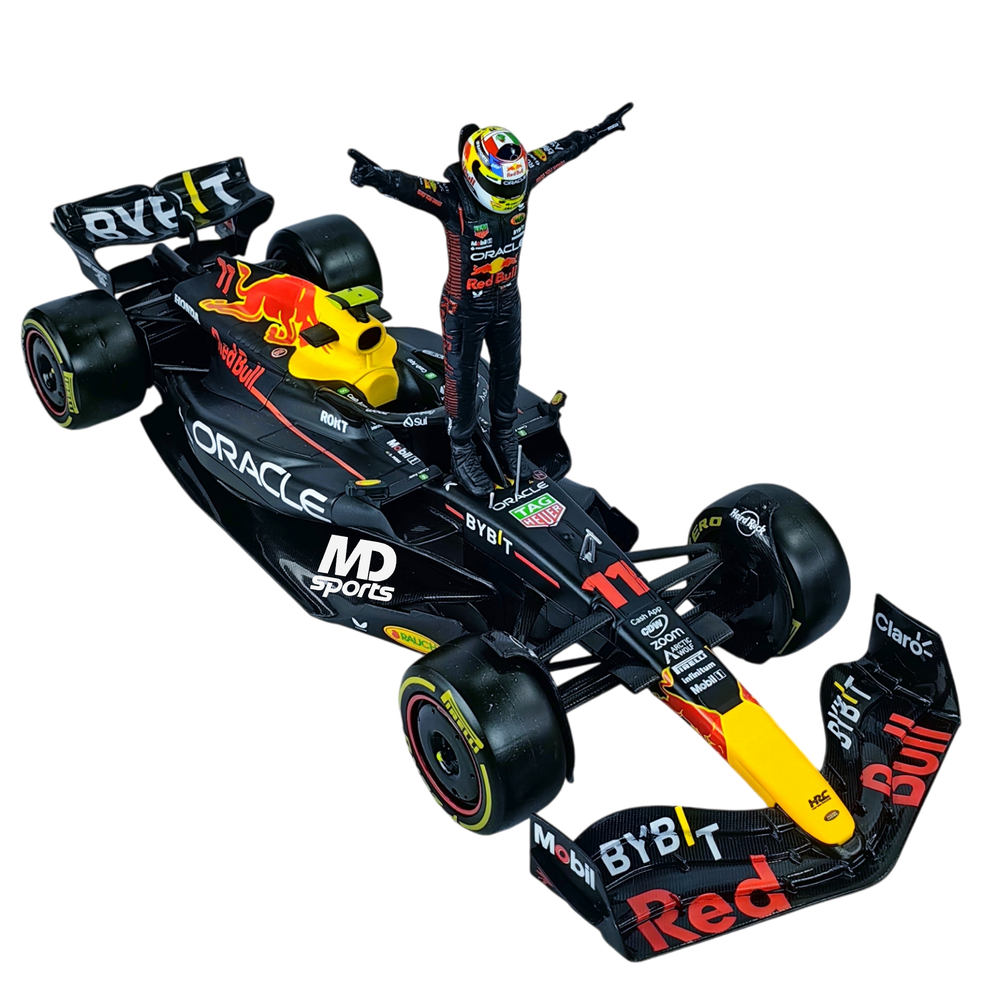 Redbull RB19 2023 #11 Sergio Checo Perez Con Figura Burago 1:24