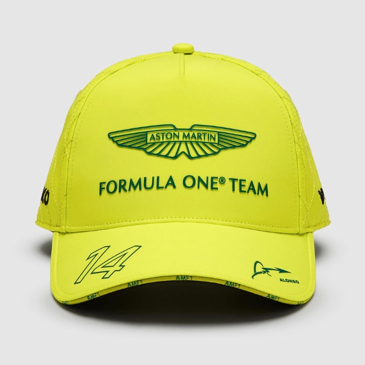 Gorro Boss Oficial Aston Martin Fernando Alonso 2024 Verde Lima