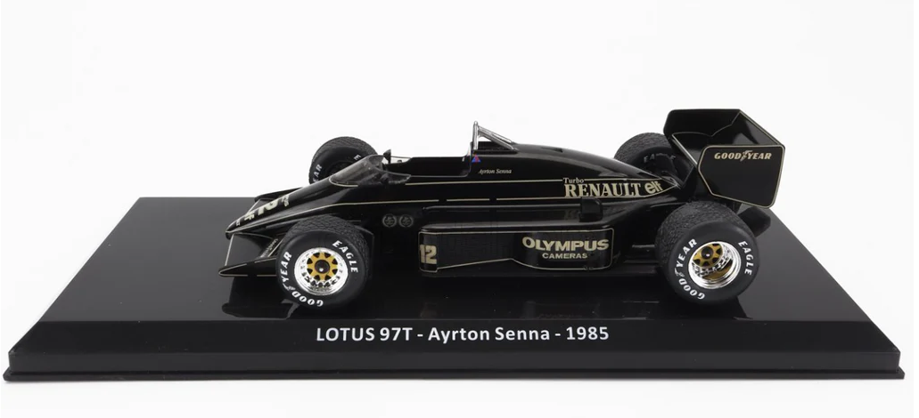 Lotus 97t 1985 #12 Ayrton Senna Caja Normal Premium Collect 1:24