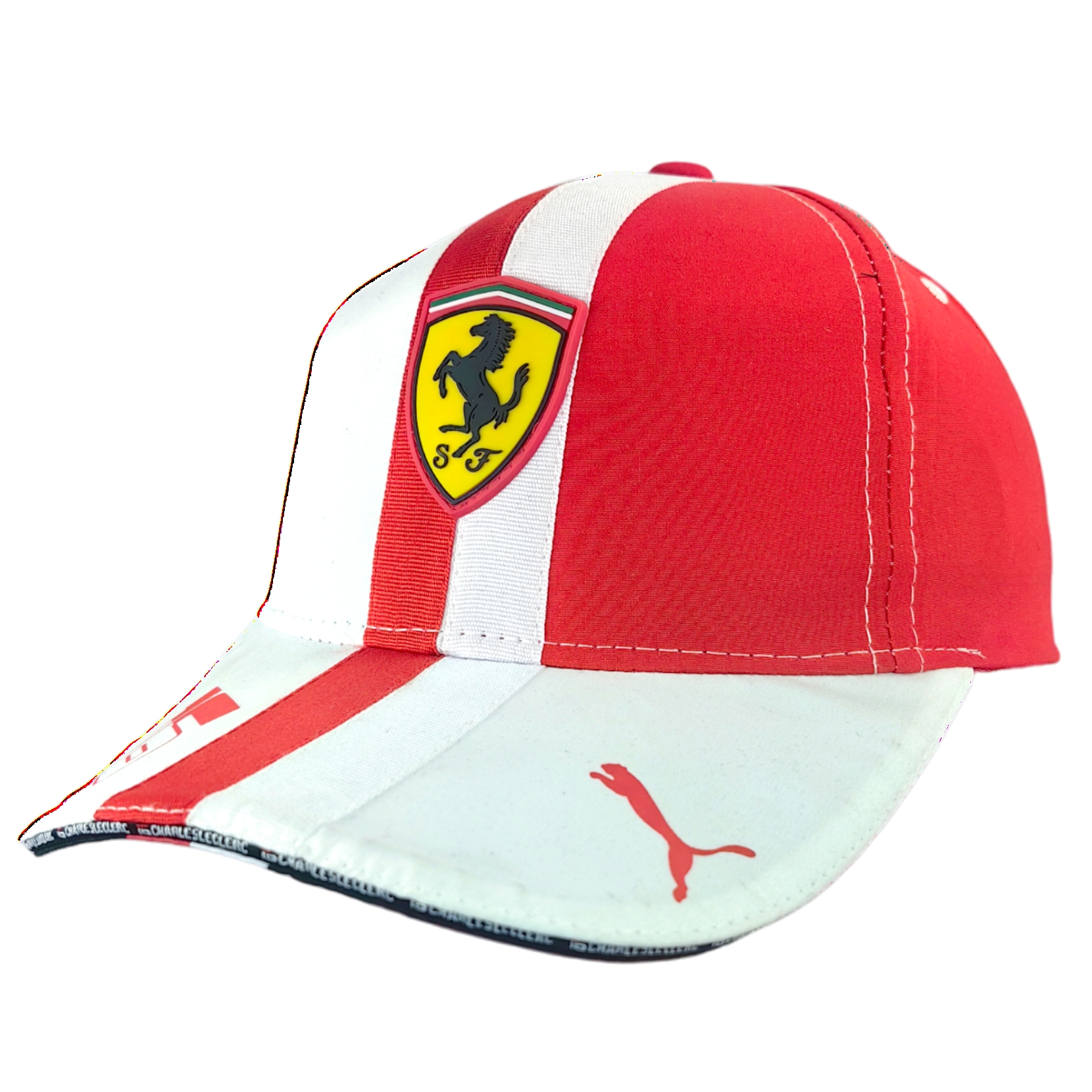 Gorro Scuderia Ferrari Charles Leclerc Especial Blanco GP Monaco 2024