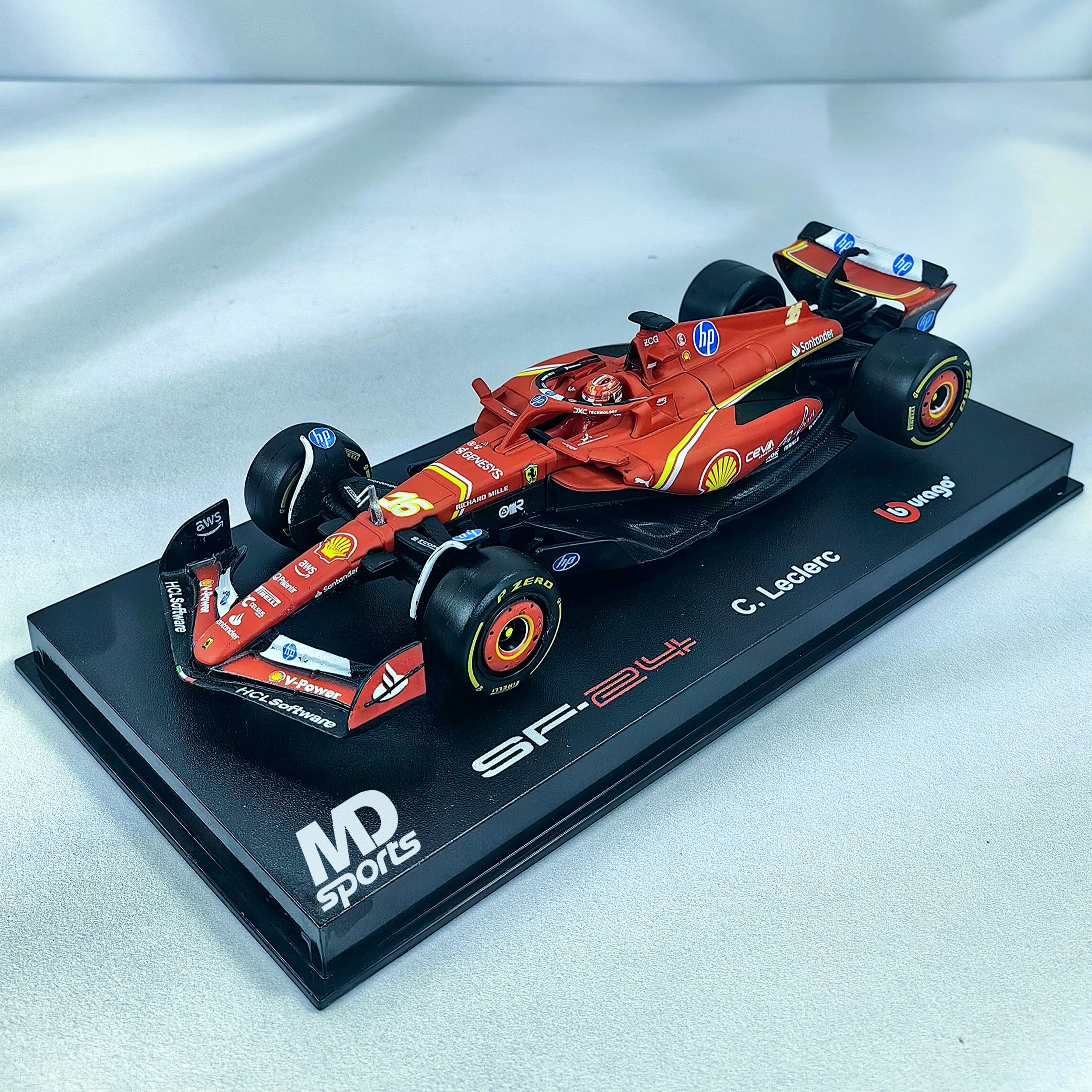 Ferrari SF-24 2024 #16 Charles Leclerc Caja Acrilica Burago 1:43