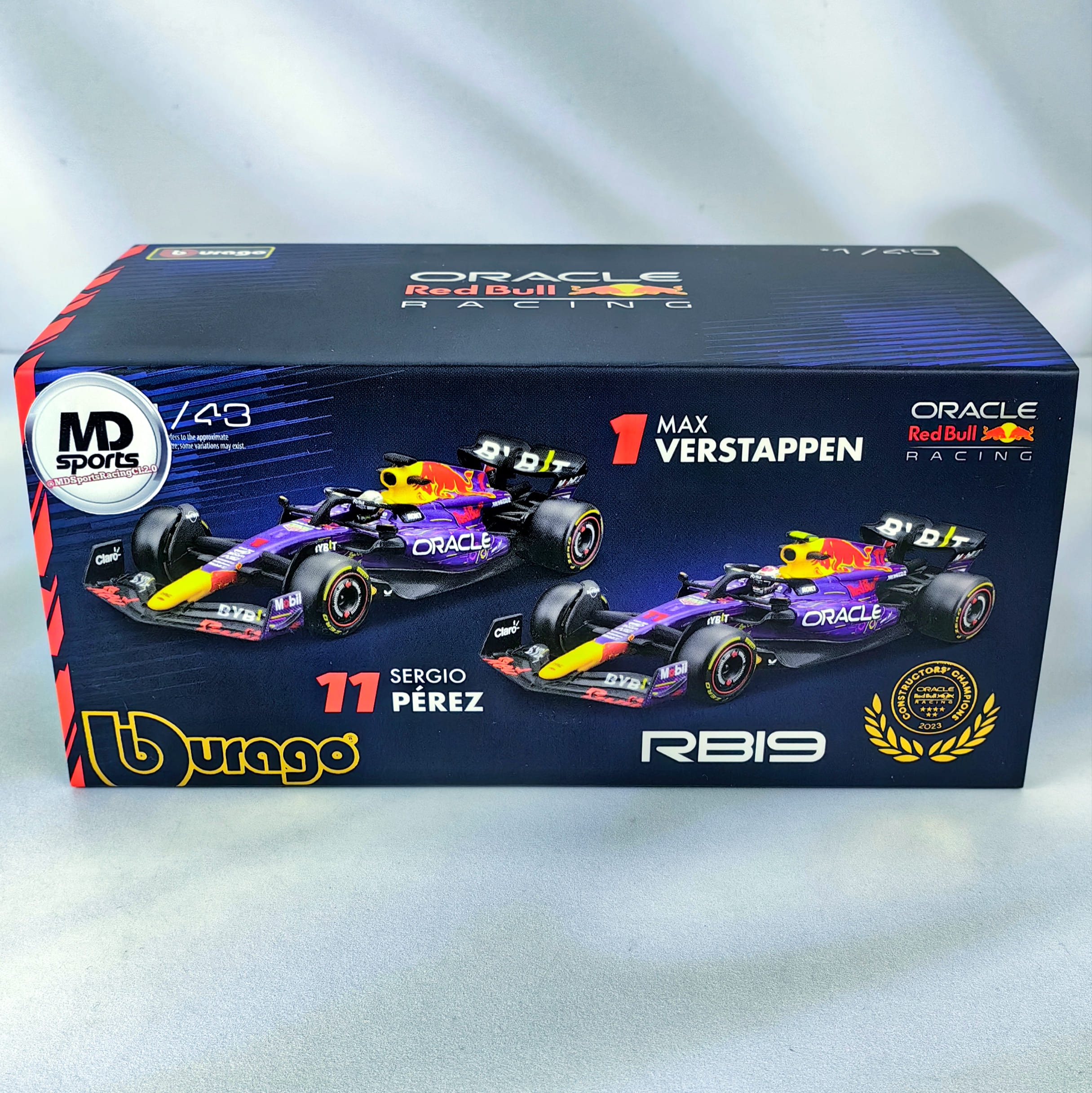 RedBull RB19 GP Las Vegas 2023 #1 Max Verstappen Caja Acrilica Burago 1:43