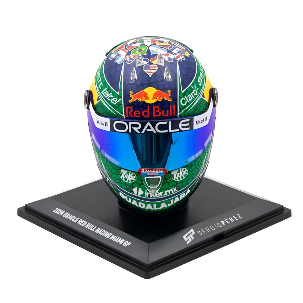 Casco Formula 1 Sergio Checo Perez RedBull GP Miami 2024 Schuberth 1:4