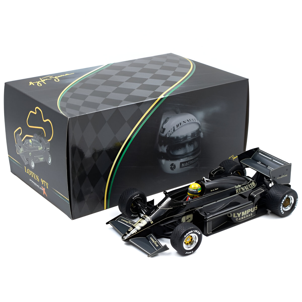 Lotus 97T 1985 GP Portugal #12 Ayrton Senna Premium X 1:18