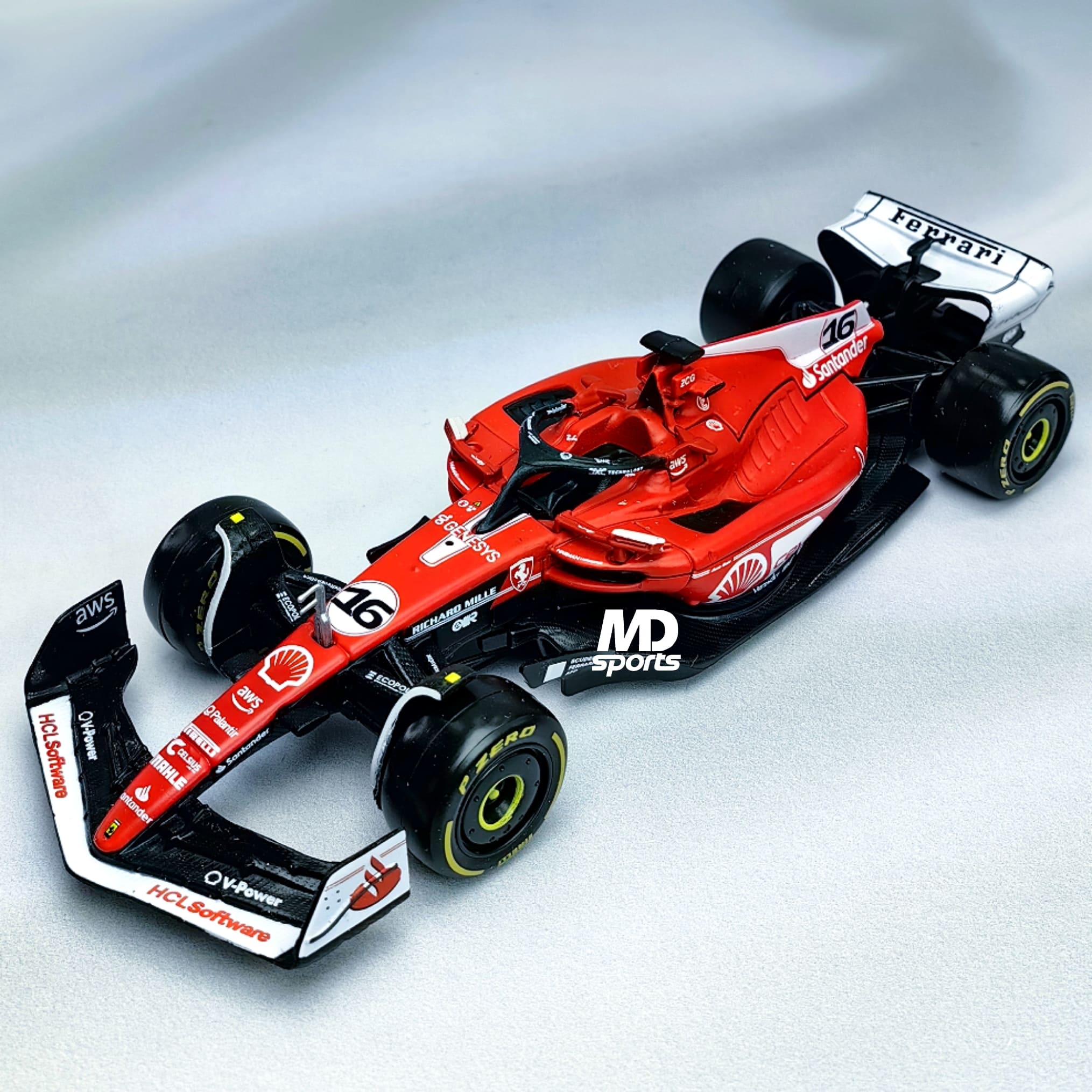 Ferrari SF-23 Las Vegas 2023 #16 Charles Leclerc Caja Normal Burago 1:43 - Imagen 5