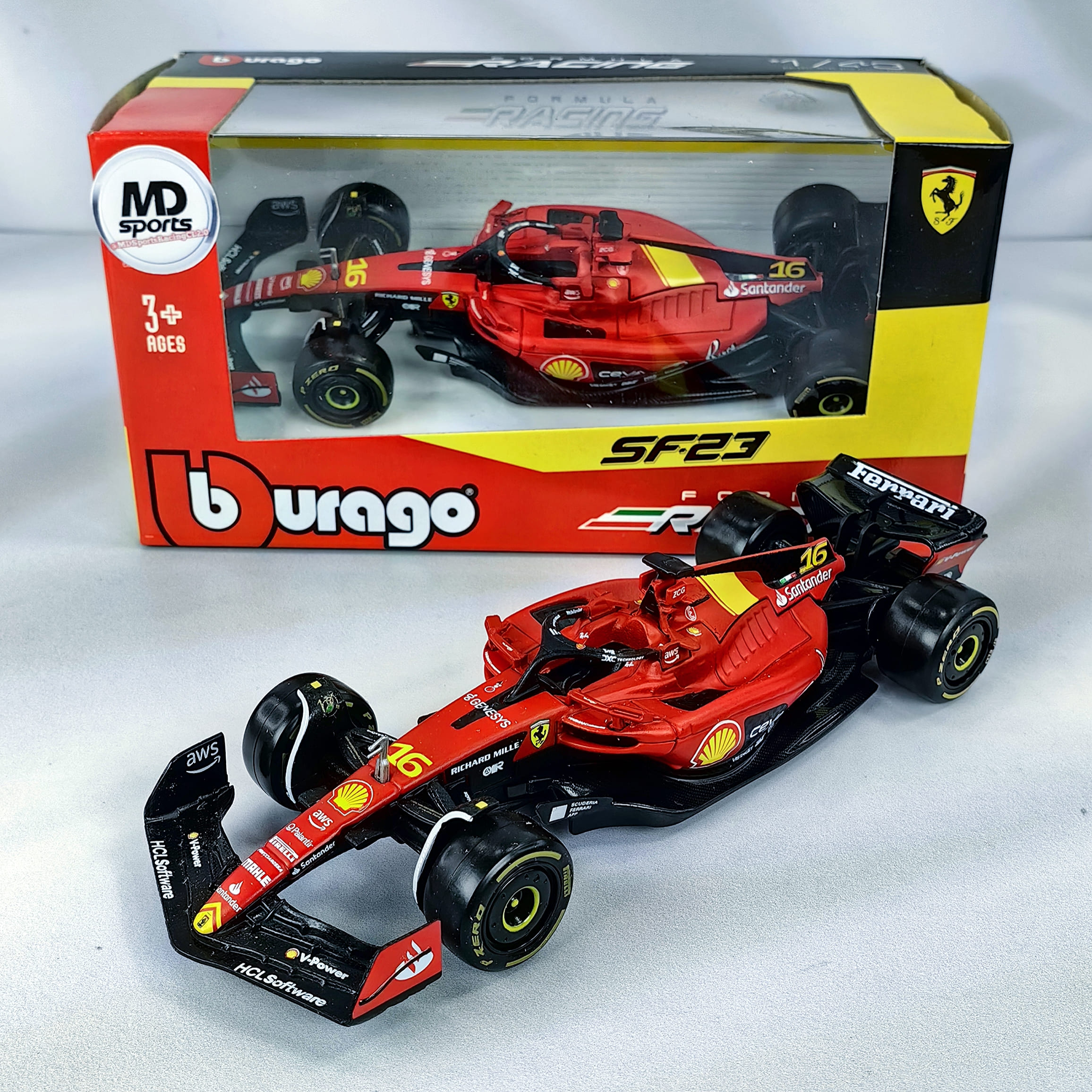 Ferrari SF-23 Monza 2023 #16 Charles Leclerc Caja Normal Burago 1:43