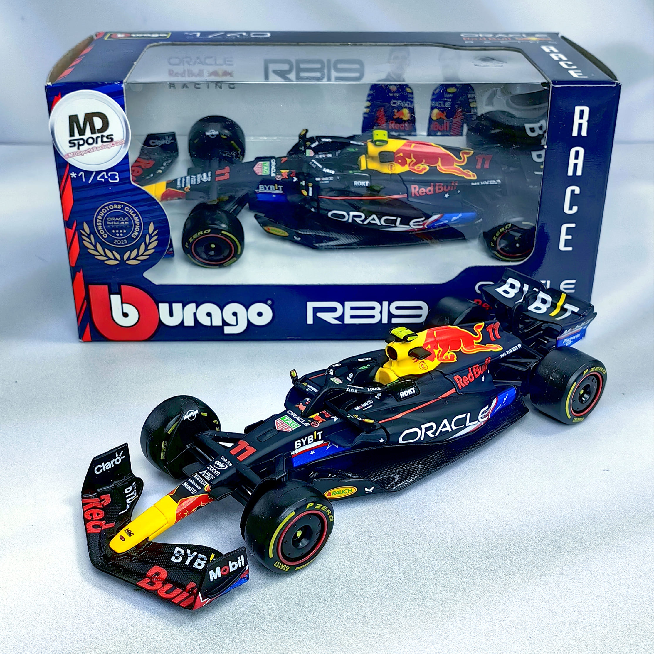 RedBull RB19 Austin GP 2023 #11 Checo Perez Caja Normal Burago 1:43 (Exclusivo)