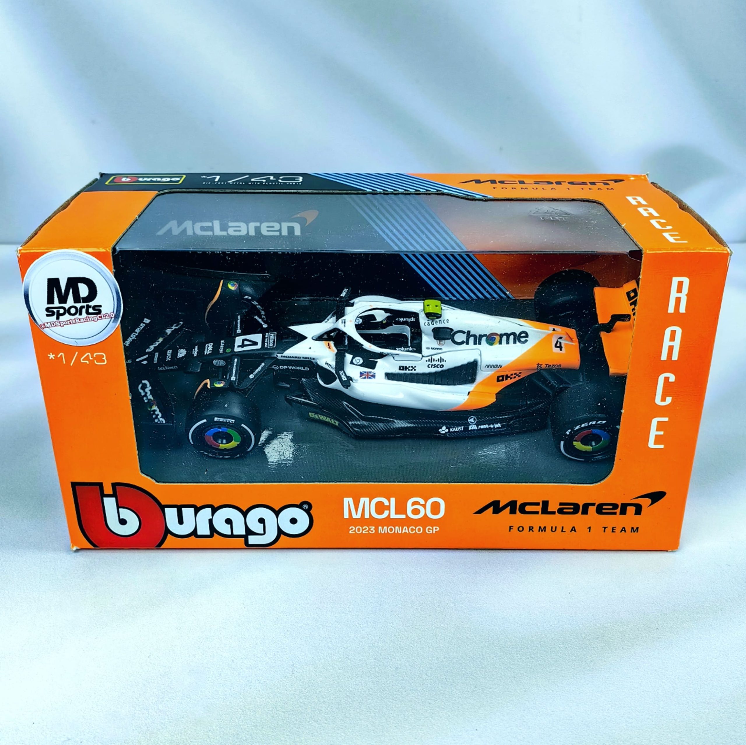 Mclaren MCL60 GP Monaco 2023 #4 Lando Norris Caja Normal Burago 1:43