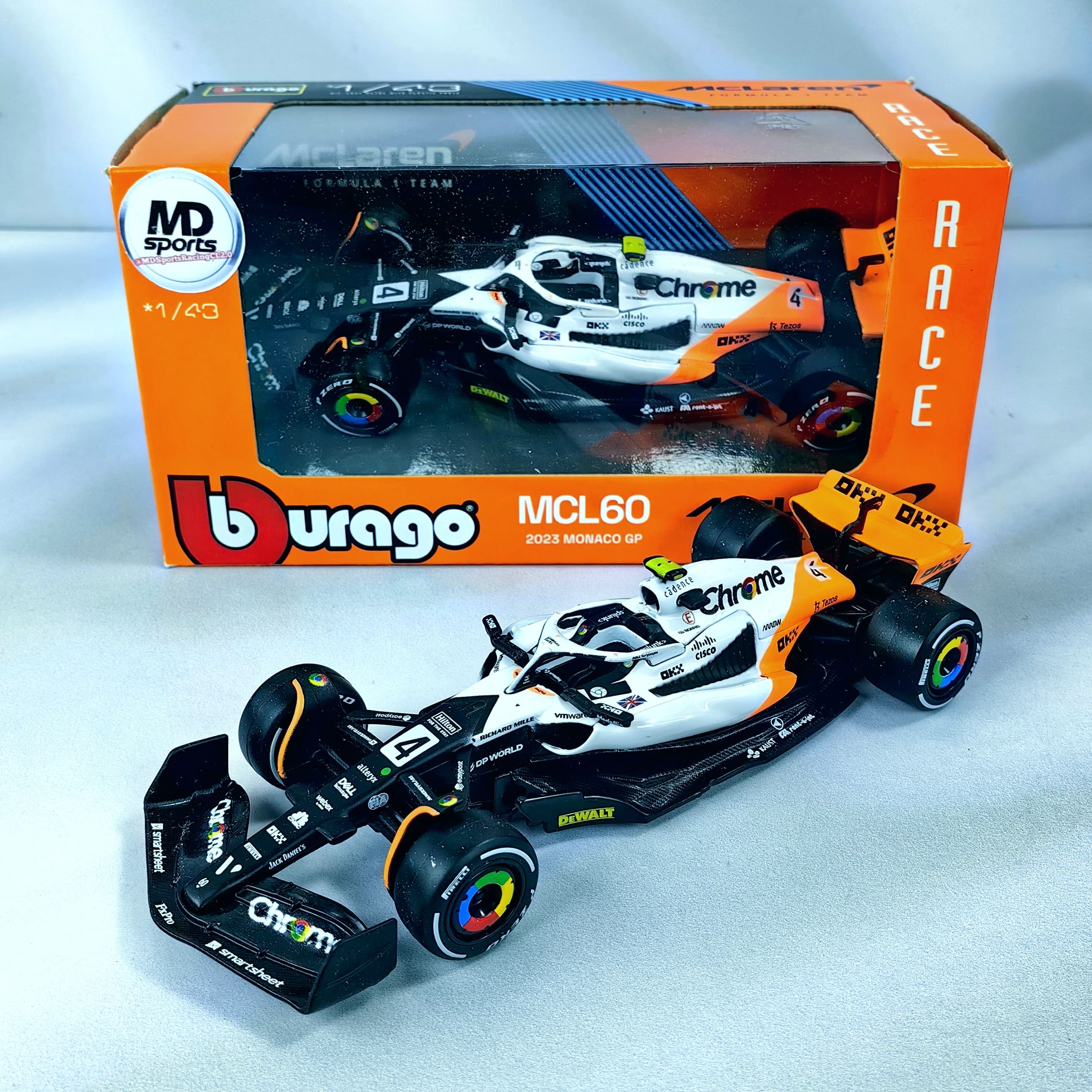 Mclaren MCL60 GP Monaco 2023 #4 Lando Norris Caja Normal Burago 1:43