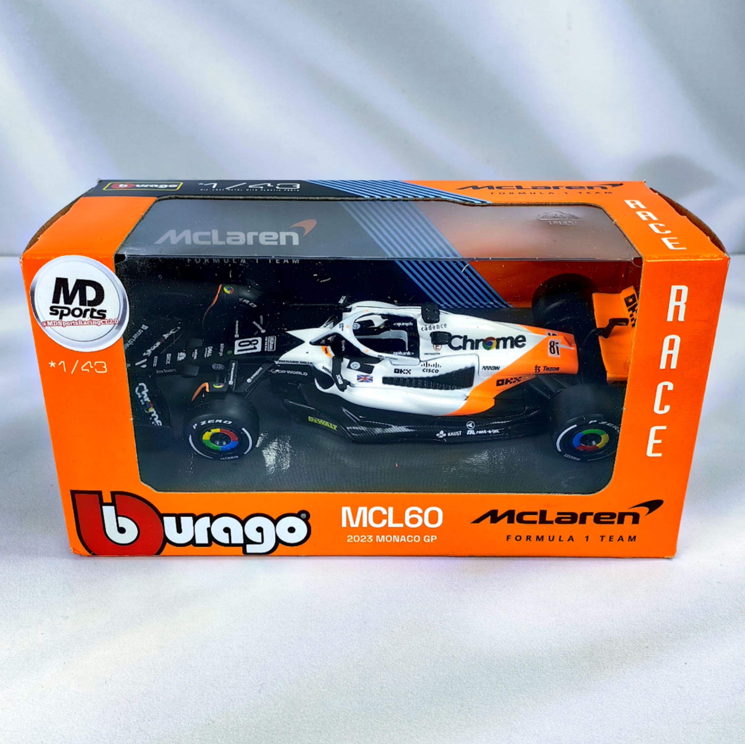 Mclaren MCL60 GP Monaco 2023 #81 Oscar Piastri Caja Normal Burago 1:43