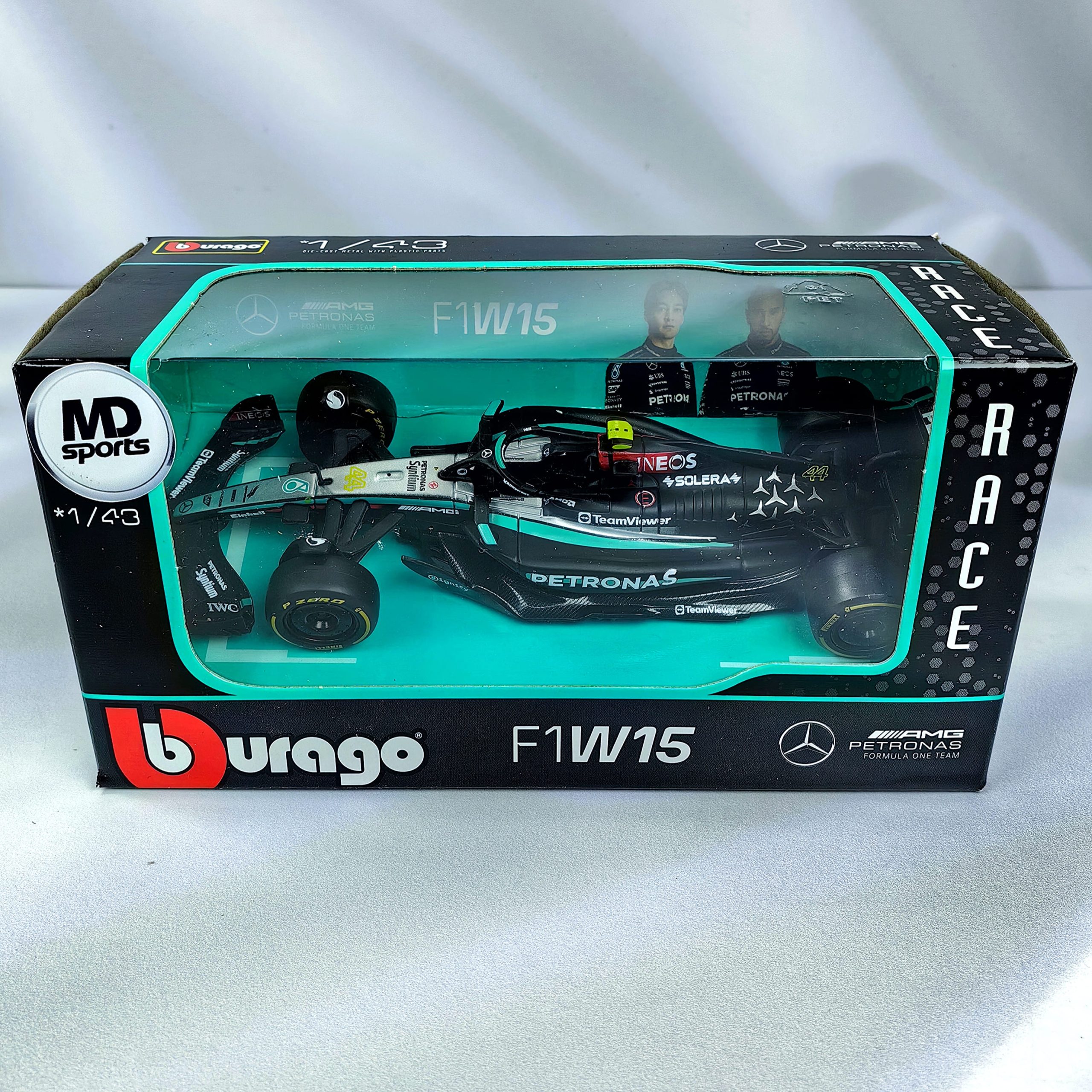 Mercedes W15 2024 #44 Lewis Hamilton Caja Normal Burago 1:43