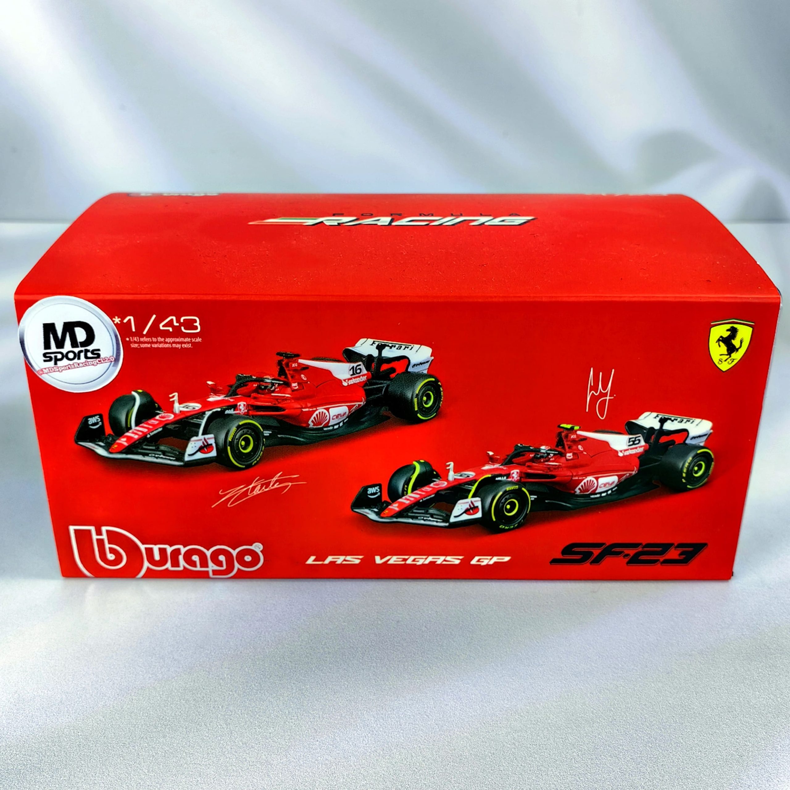 Ferrari SF-23 Las Vegas 2023 #16 Charles Leclerc Caja Acrilica Burago 1:43