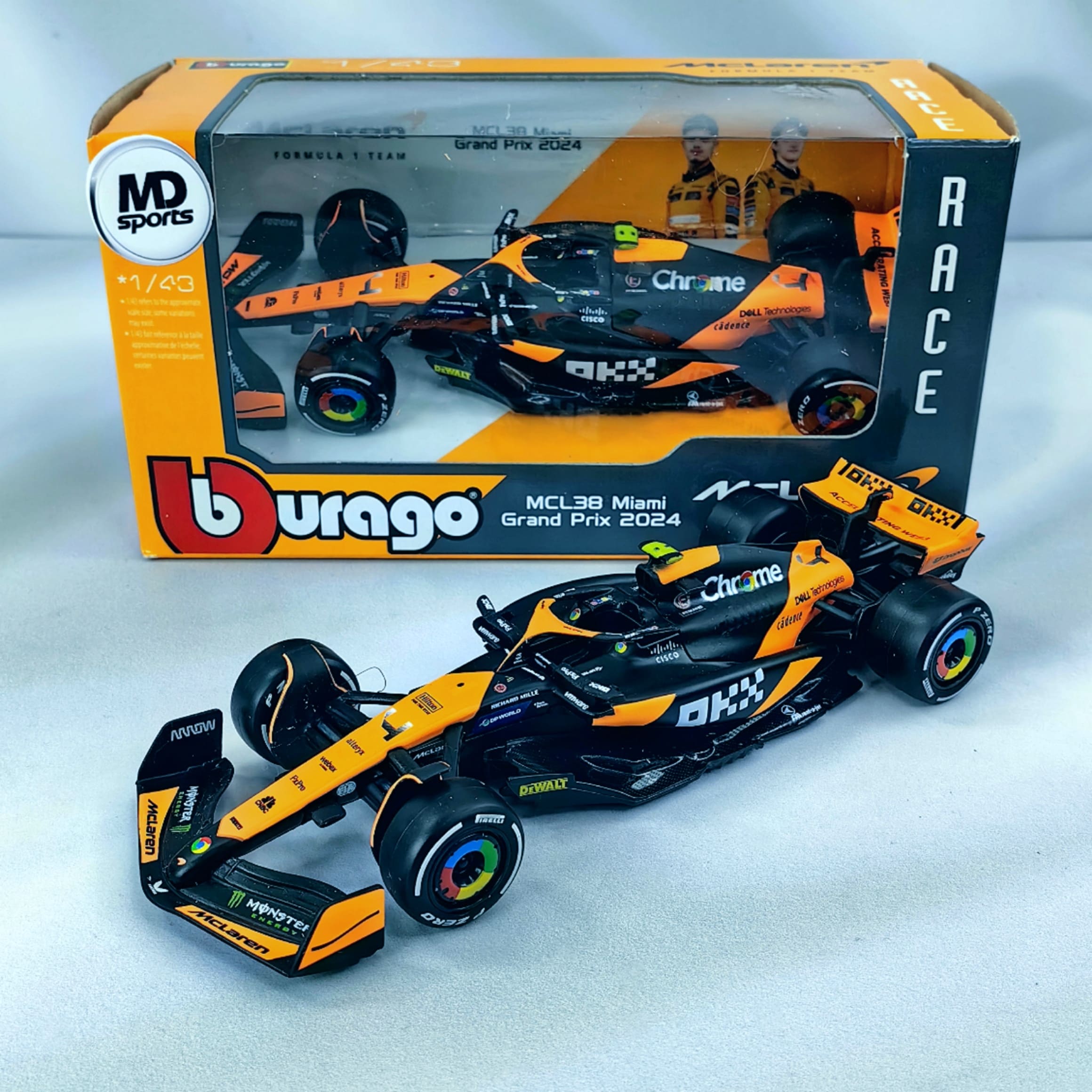 Mclaren MCL38 GP Miami 2024 #4 Lando Norris Caja Normal Burago 1:43