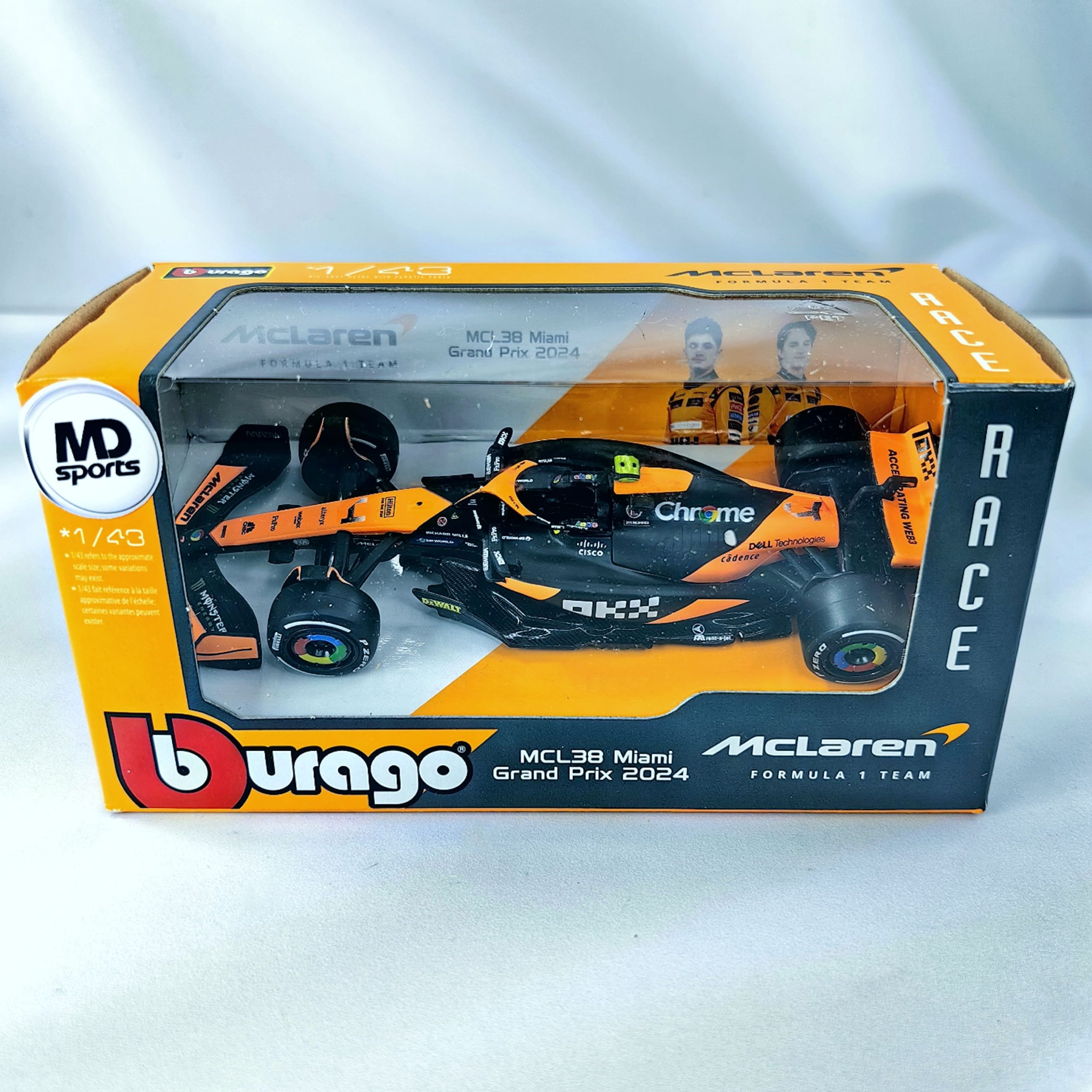 Mclaren MCL38 GP Miami 2024 #4 Lando Norris Caja Normal Burago 1:43