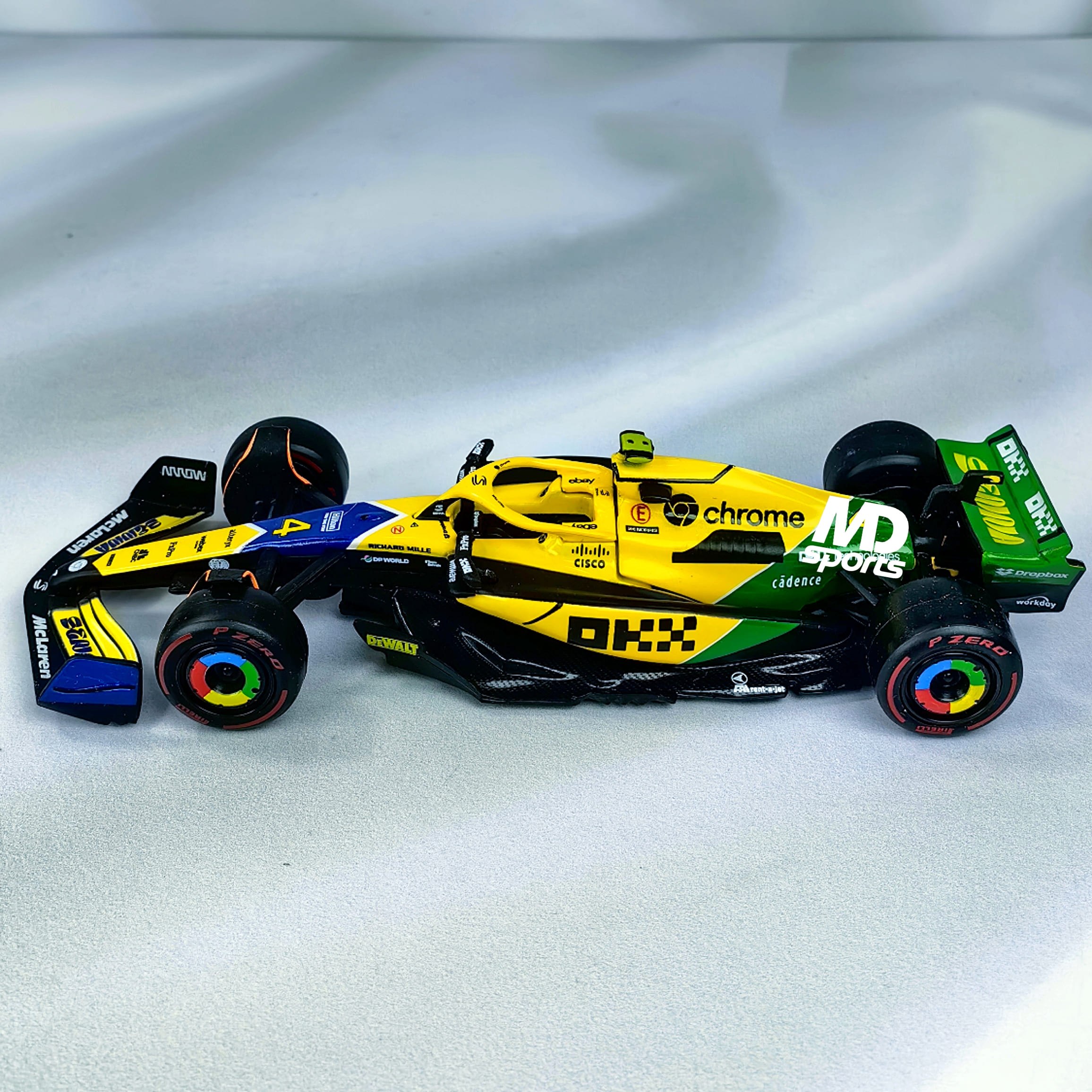 Mclaren MCL38 GP Monaco 2024 Senna Livery #4 Lando Norris Caja Normal Burago 1:43 - Imagen 4
