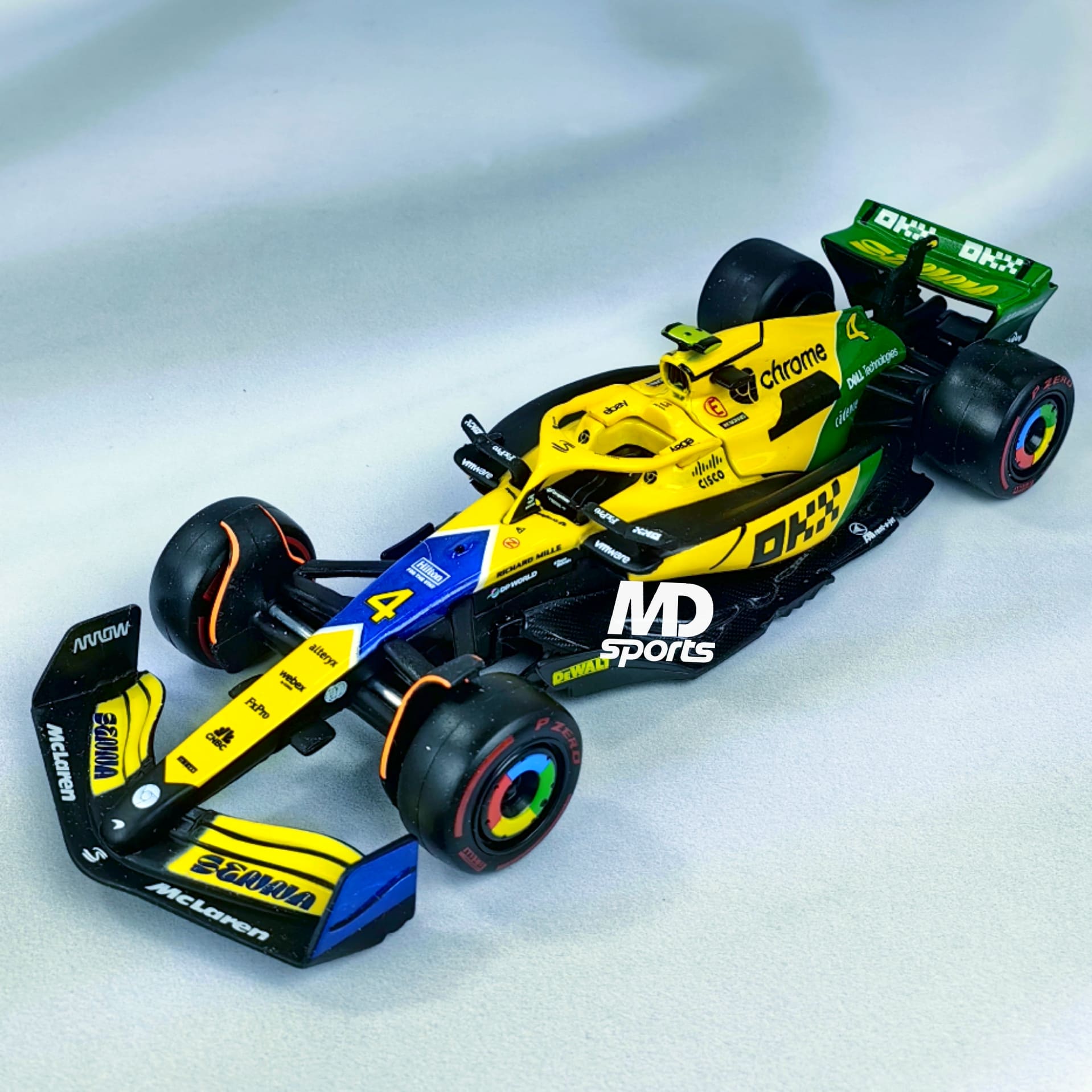 Mclaren MCL38 GP Monaco 2024 Senna Livery #4 Lando Norris Caja Normal Burago 1:43 - Imagen 5