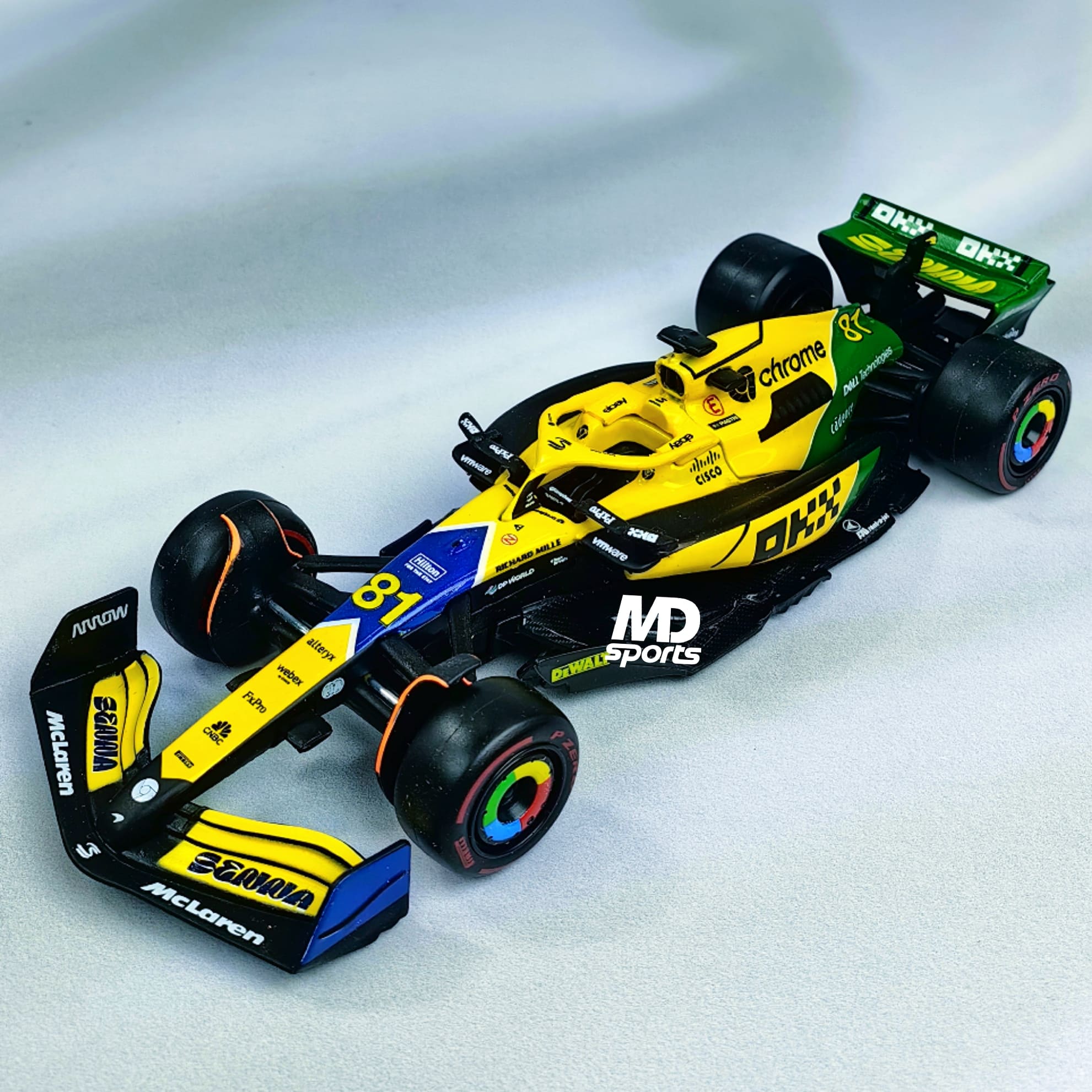 Mclaren MCL38 GP Monaco 2024 Senna Livery #81 Oscar Piastri Caja Normal Burago 1:43 - Imagen 4