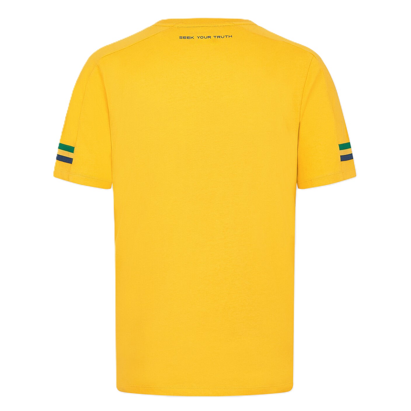 Polera Ayrton Senna Logo Oficial Stripes Amarillo