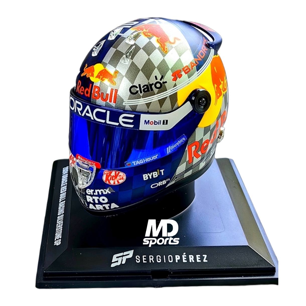 Casco Formula 1 Sergio Checo Perez RedBull GP Silverstone 2024 Schuberth 1:4