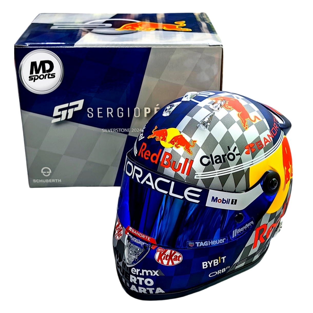 Casco Formula 1 Sergio Checo Perez RedBull GP Silverstone 2024 Schuberth 1:2