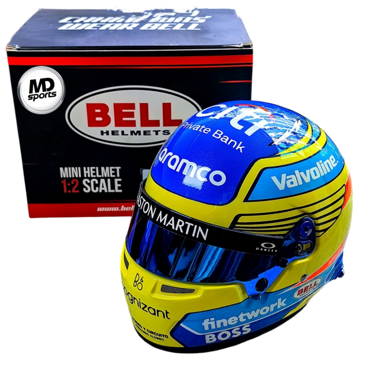 Casco Formula 1 Fernando Alonso Aston Martin 2024 BELL 1:2