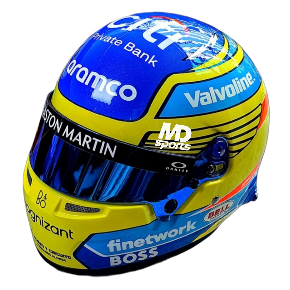 Casco Formula 1 Fernando Alonso Aston Martin 2024 BELL 1:2