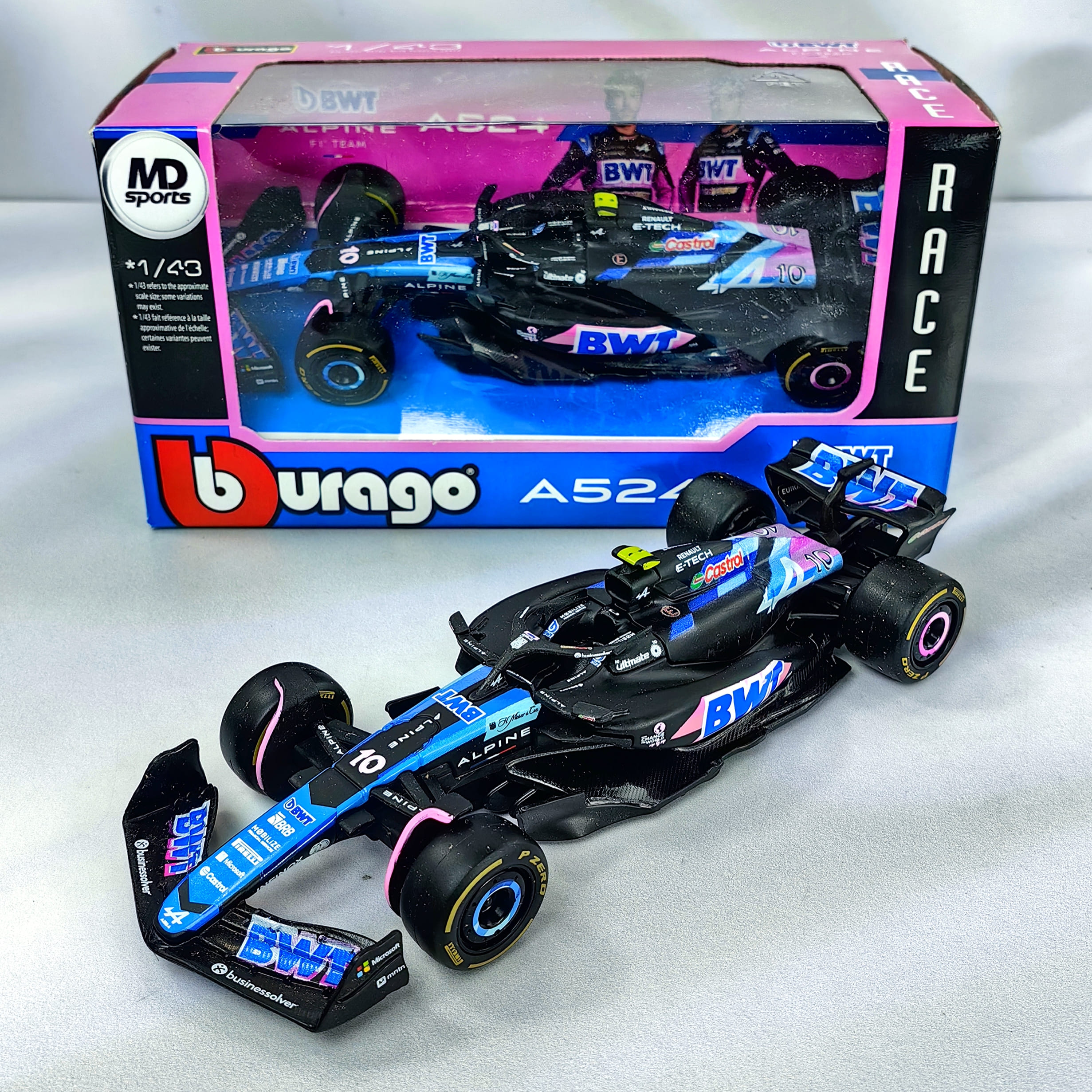 Alpine A524 2024 #10 Pierre Gasly Caja Normal Burago 1:43