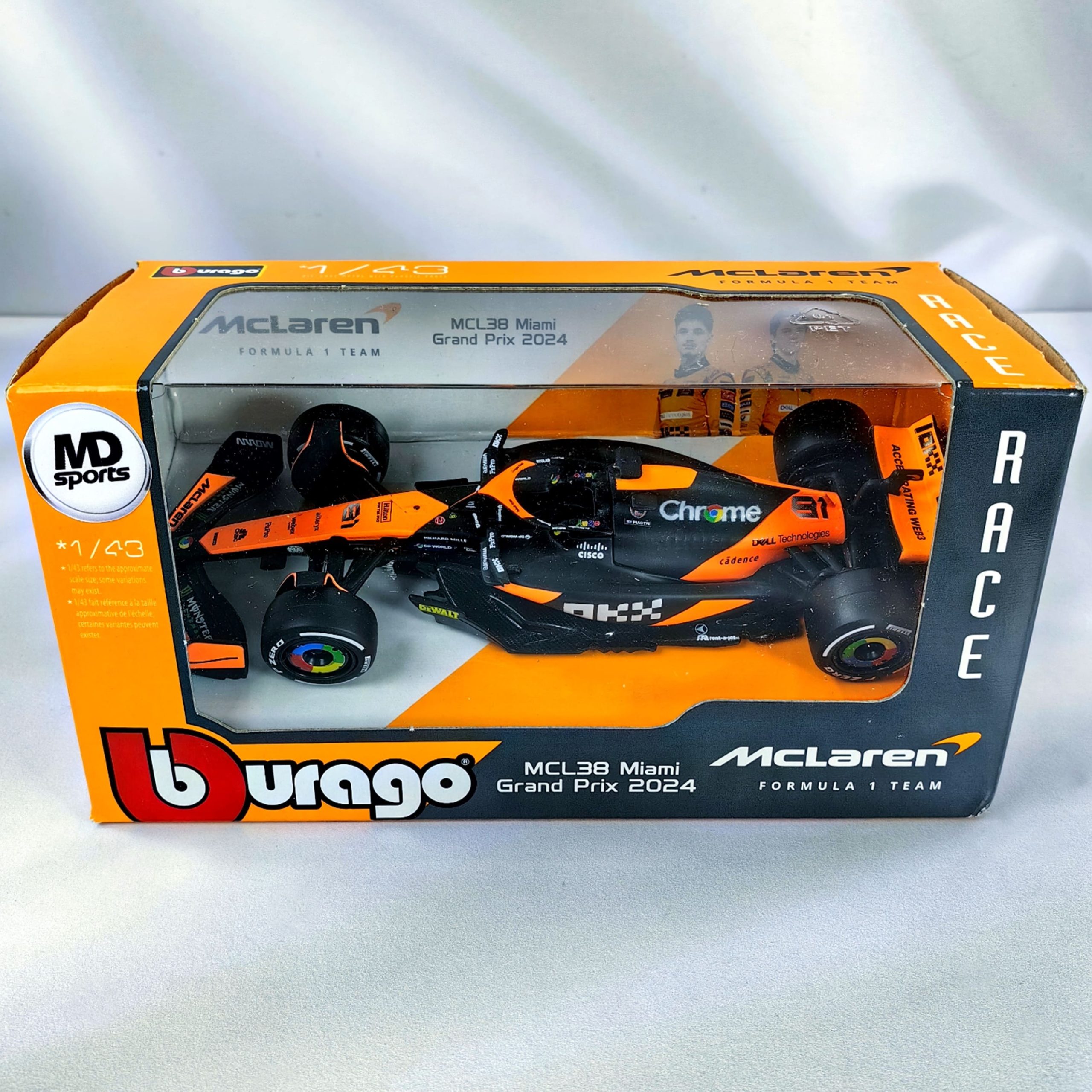 Mclaren MCL38 GP Miami 2024 #81 Oscar Piastri Caja Normal Burago 1:43