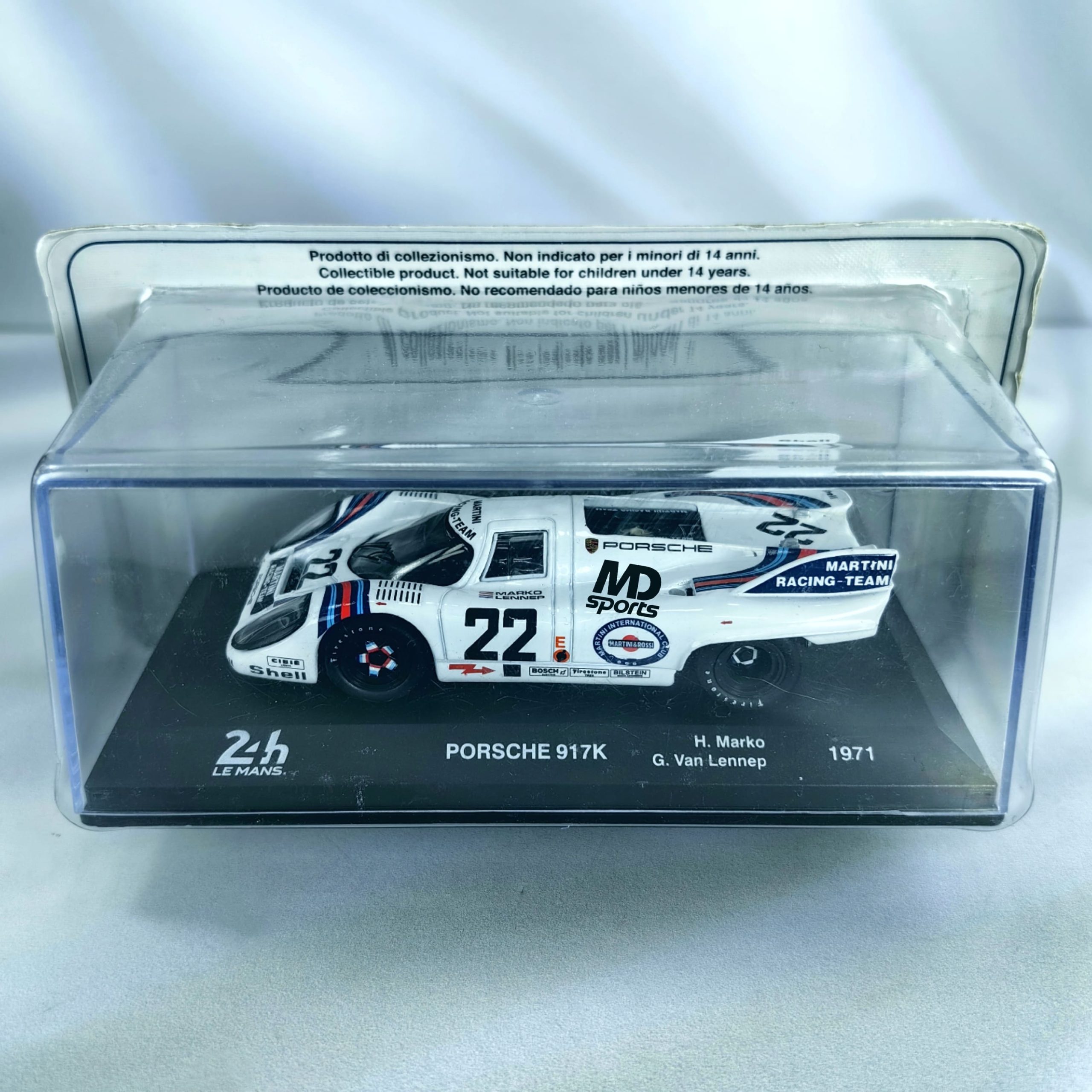 Porsche 917k 24H LeMans 1971 #22 H. Marko – Van Lennep Caja Acrilica Salvat 1:43